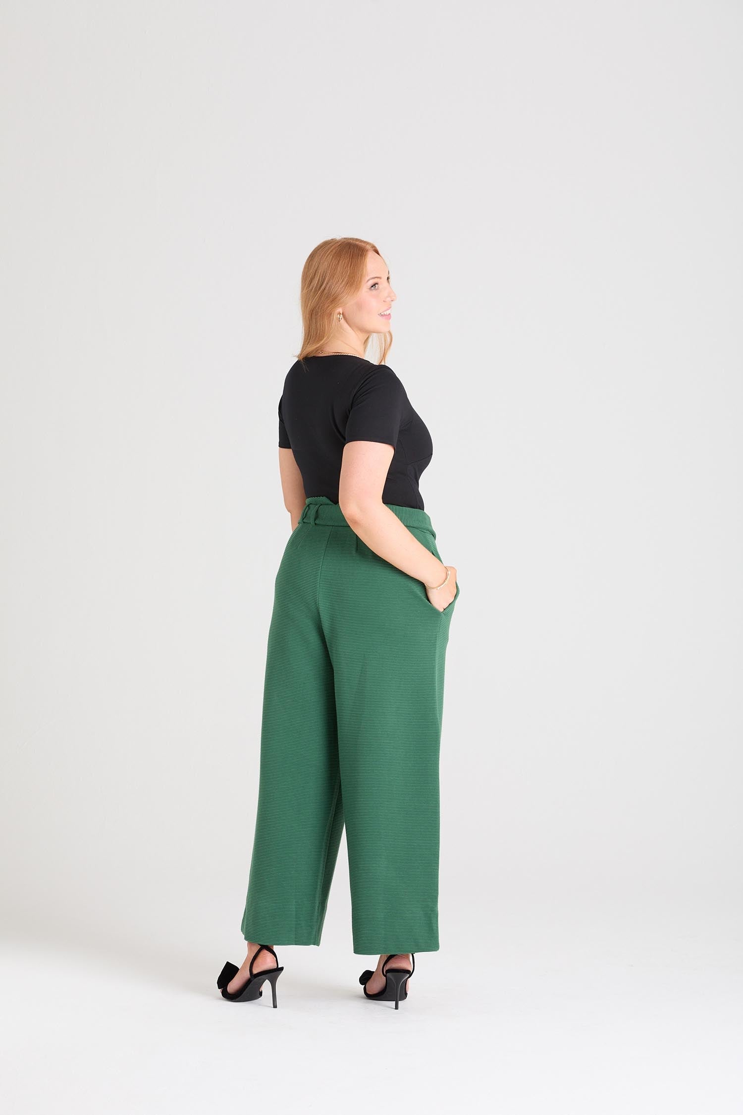 Ottoman Weitbeinige Stoffhose mit Schnitt  - Petit Pois