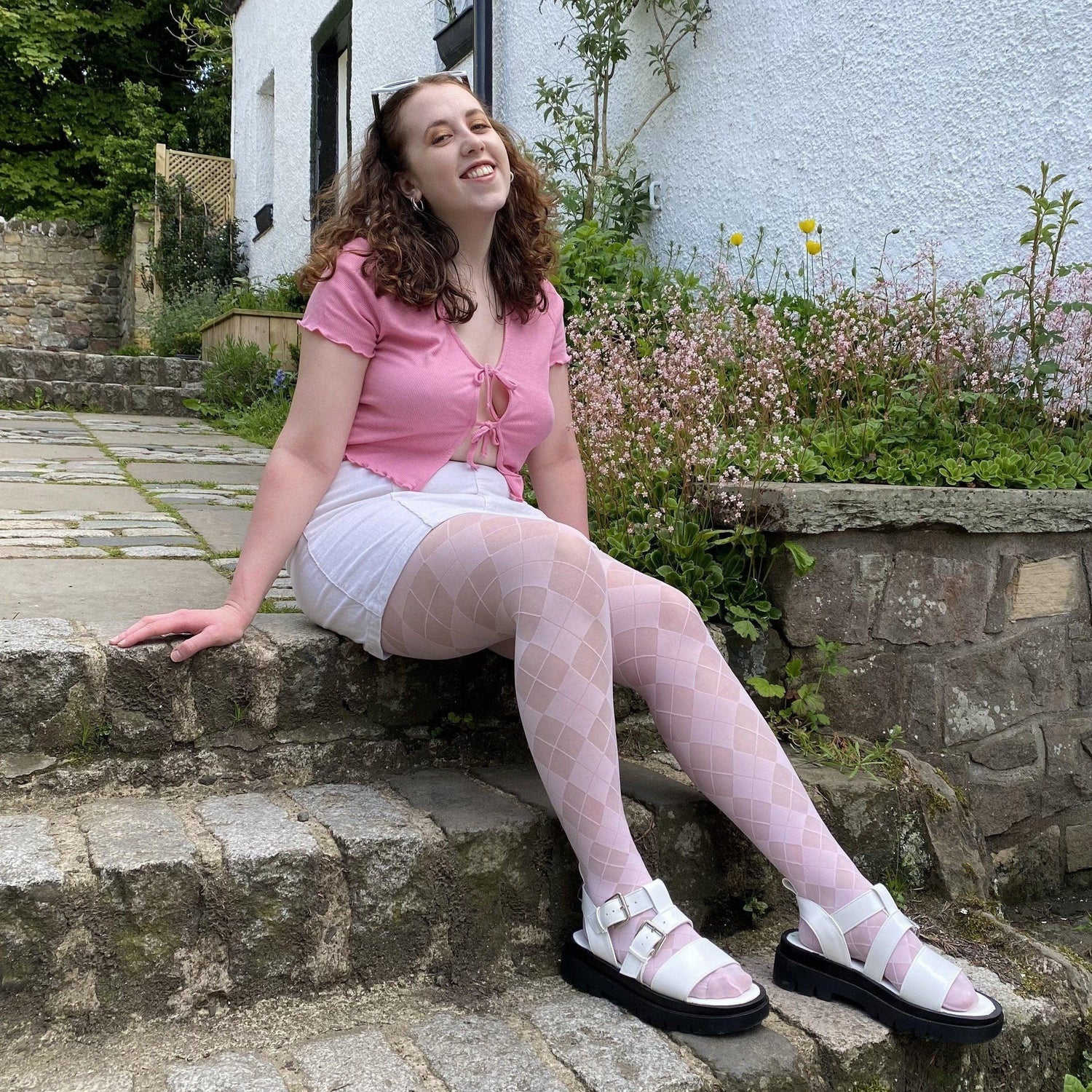 Tights - 40 Denier Diamanten - Pétale De Rose