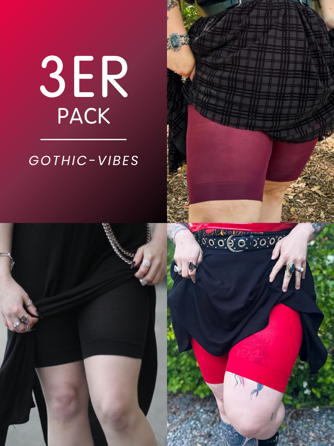 3er-Pack Gothic Bundle - Stay Cool Chub Rub Shorts