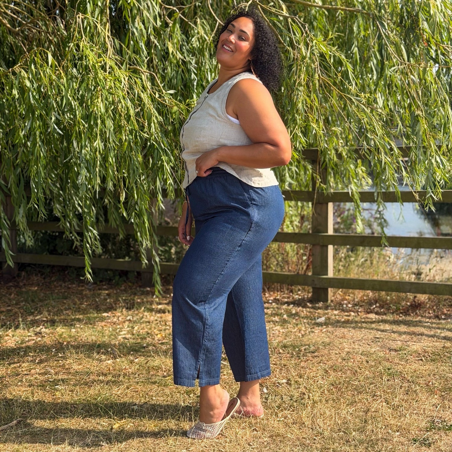 Entspannte Chambray-Hose – Denim
