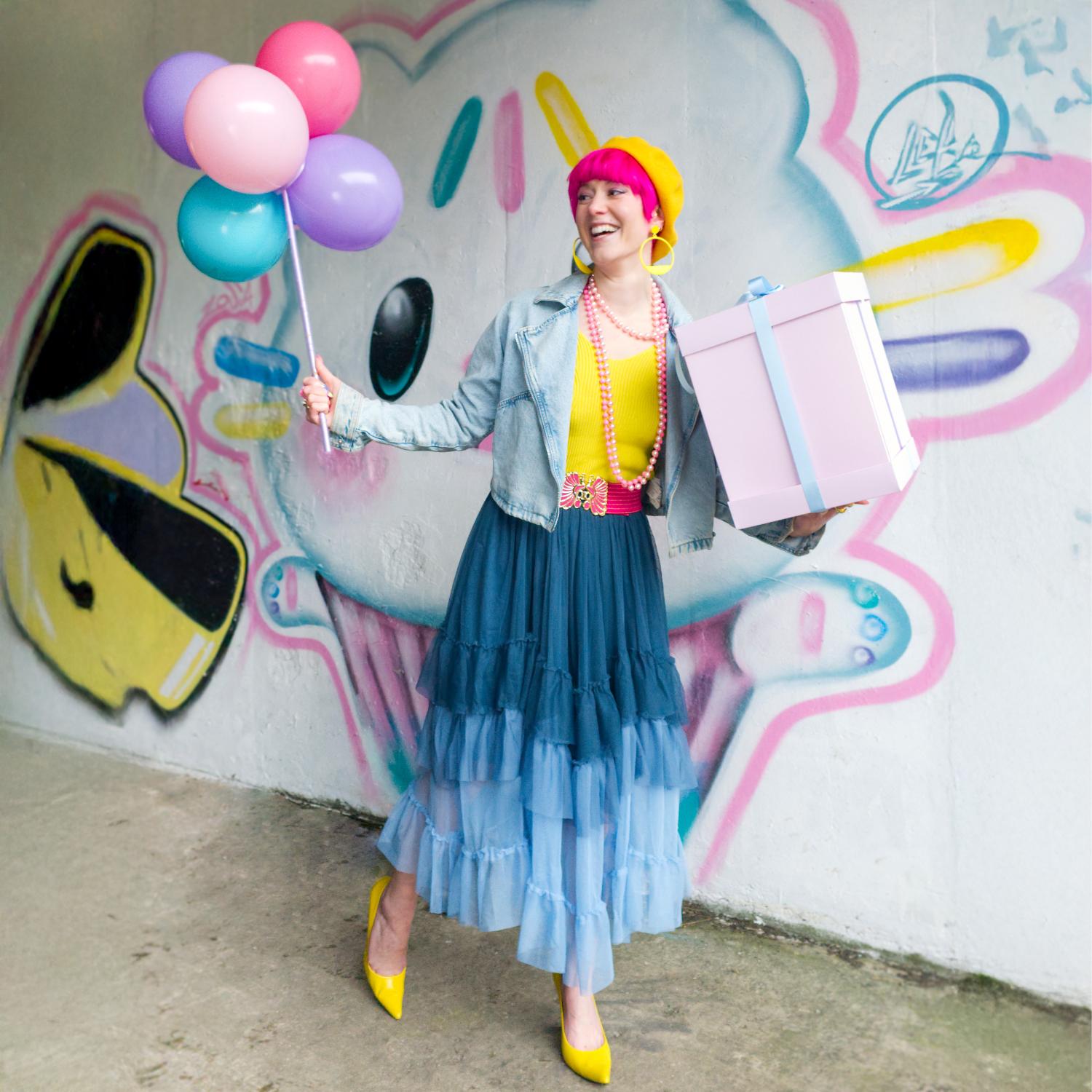 Mesh-Maxirock - Blue Ombre