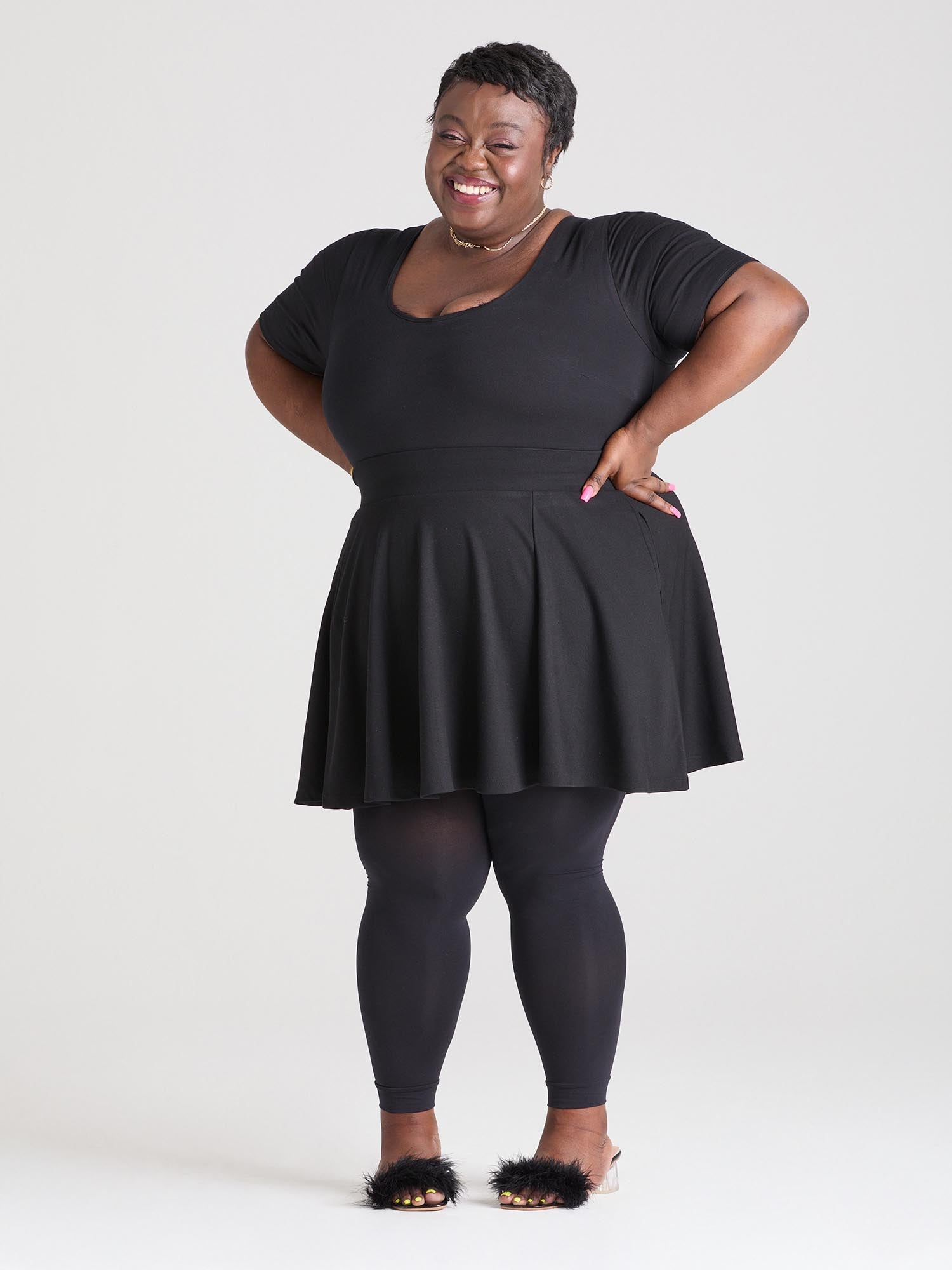 Fußlose Strumpfhosen - Schwarz