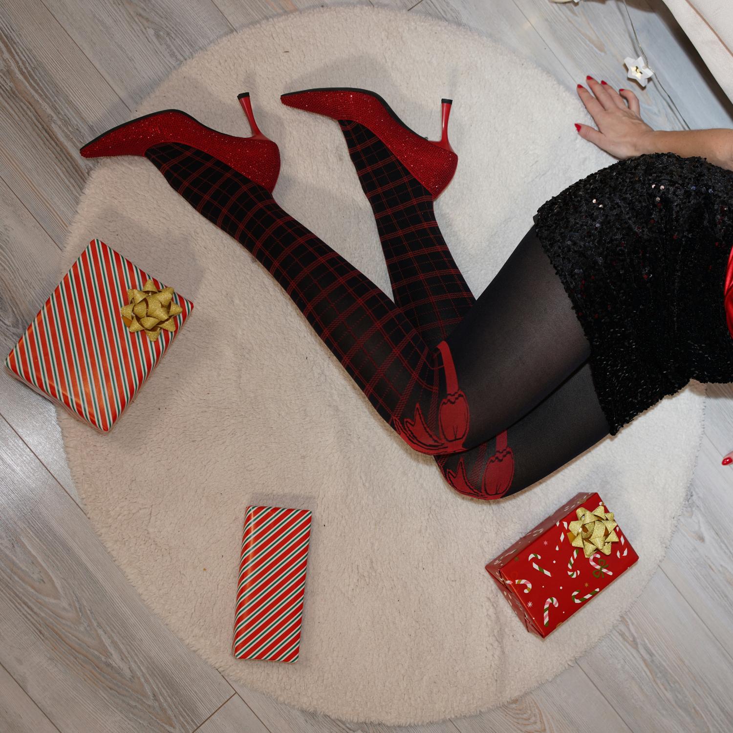 Weihnachts-Strumpfhose - Gift Wrapped