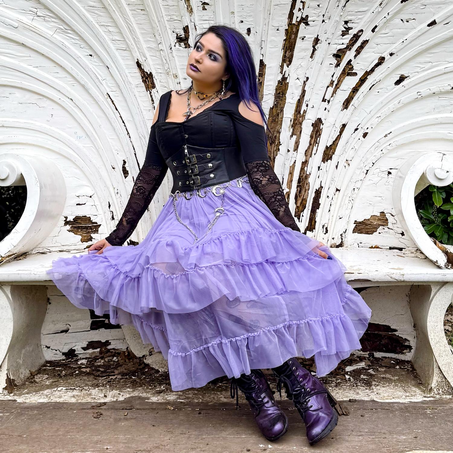 Mesh-Maxirock - Lavender Fields