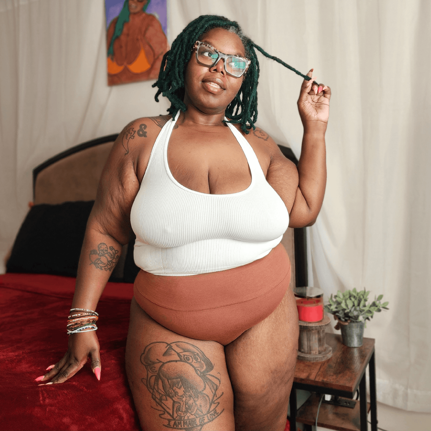 Bio-Baumwolle Cheeky High Leg Slips- Root Beer