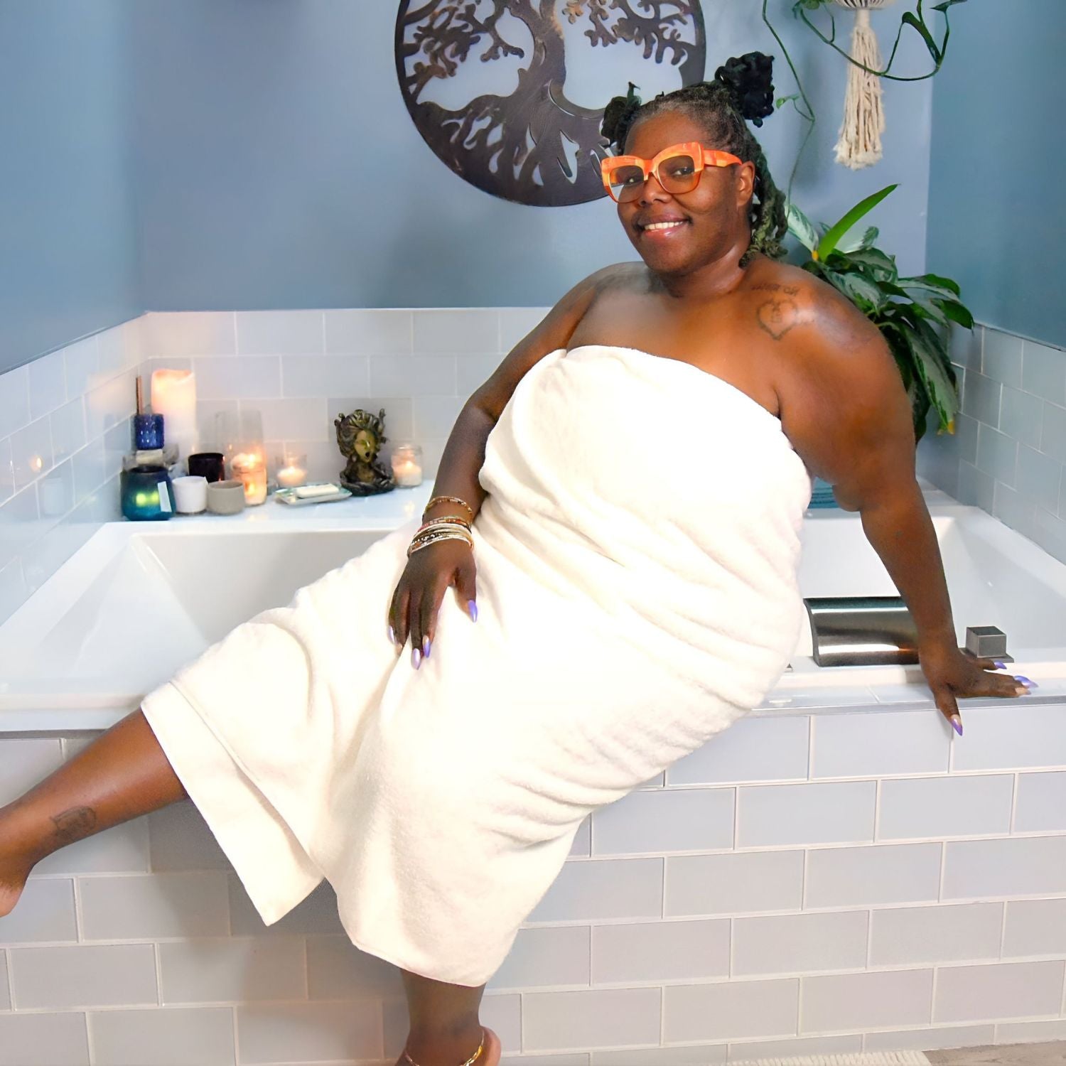 Großes Softee Badetuch - Weiß