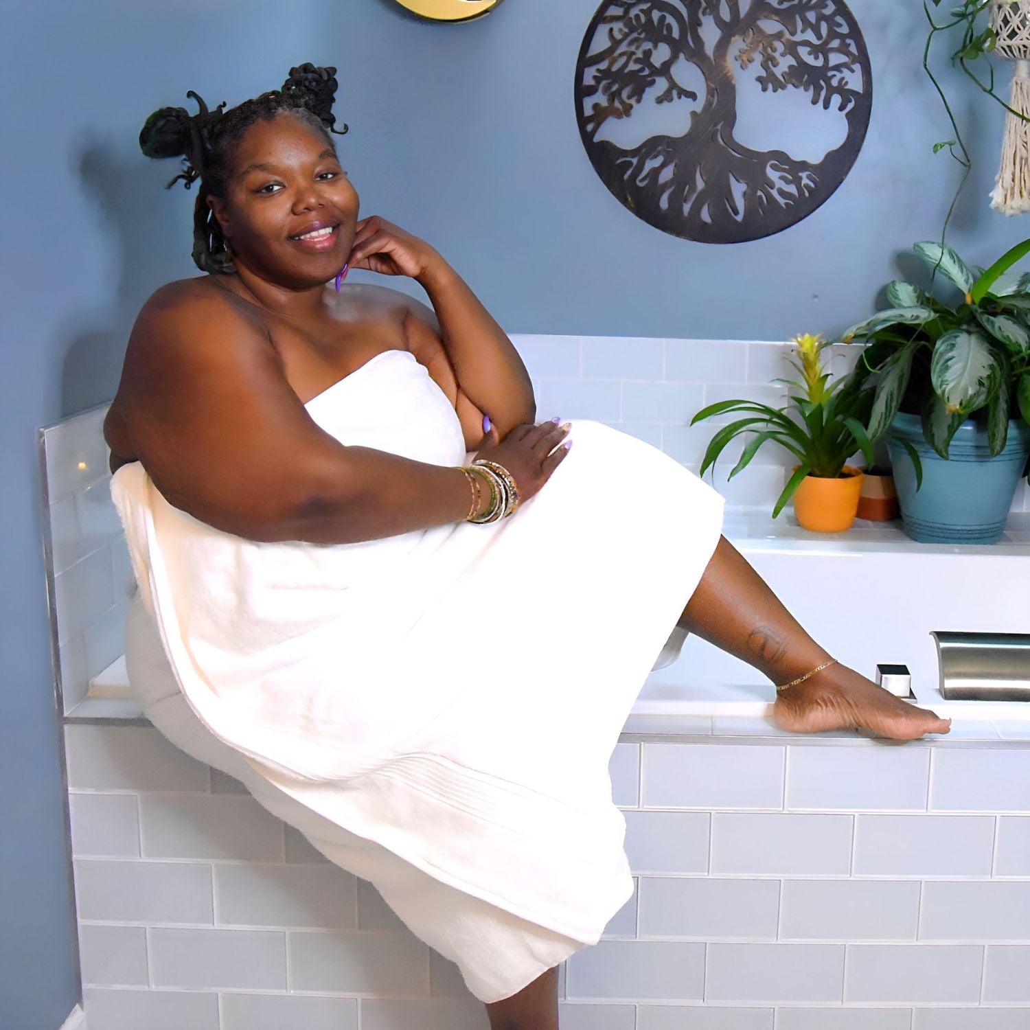 Großes Softee Badetuch - Weiß