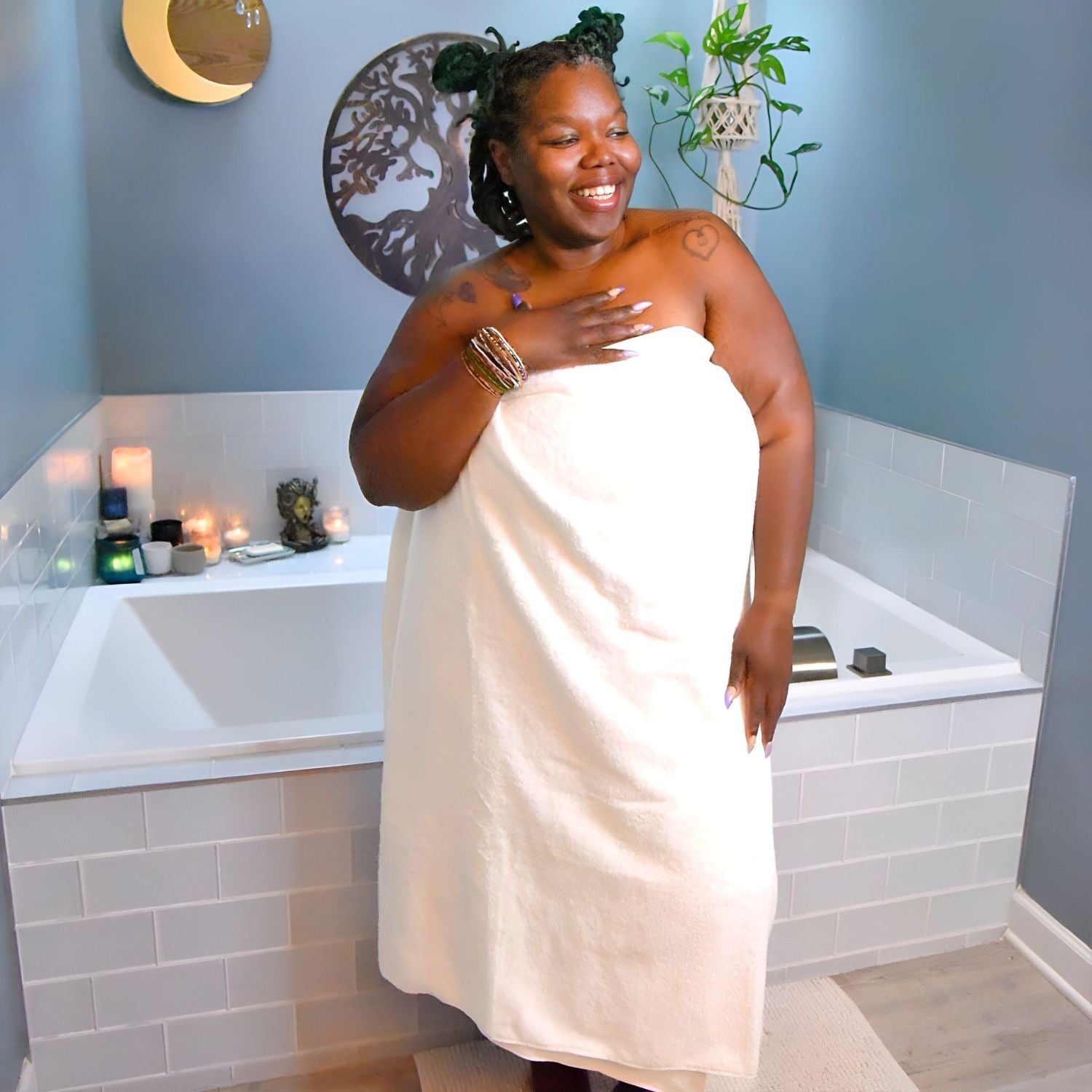 Großes Softee Badetuch - Weiß