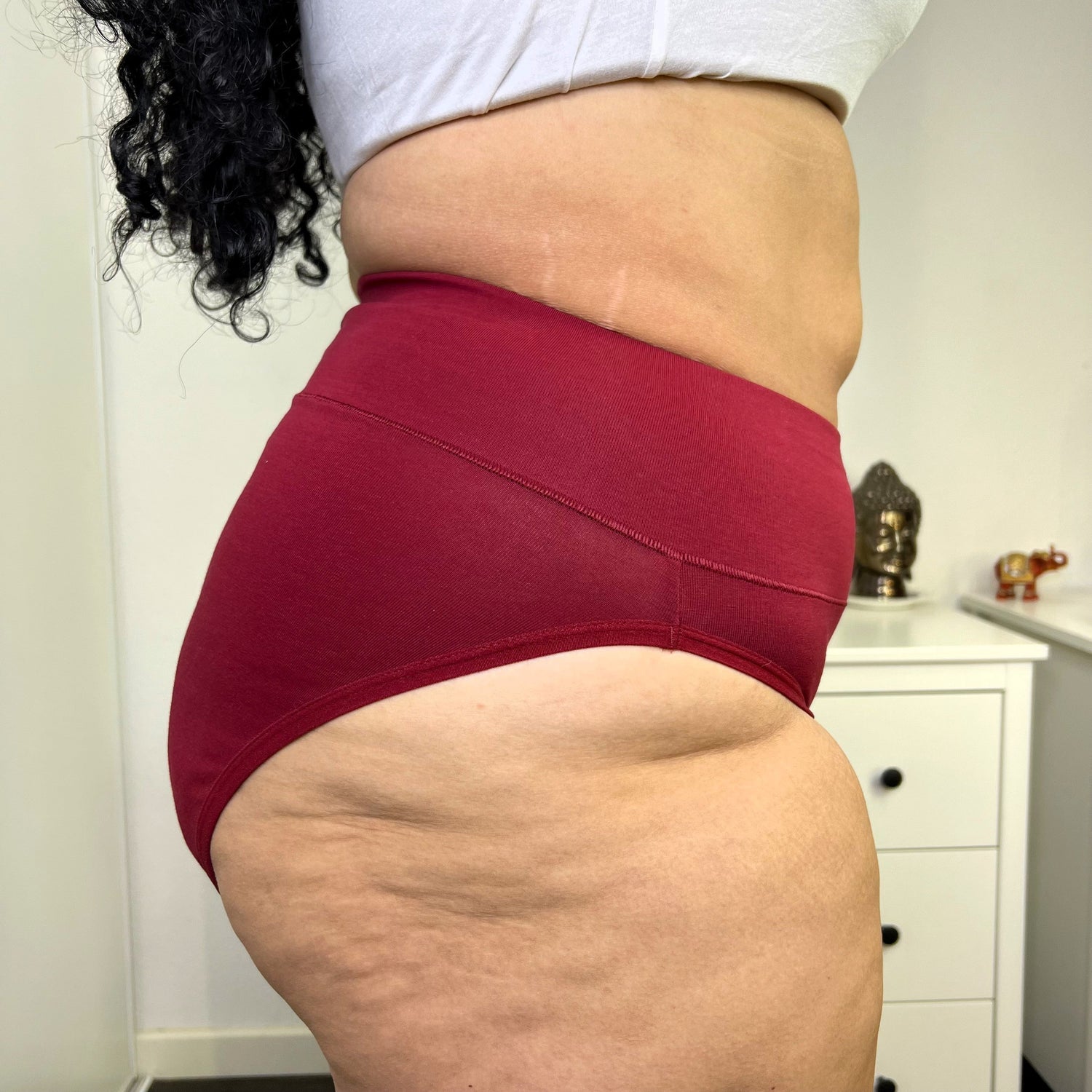 Bio-Baumwolle Super High Leg Slips - Blutrot