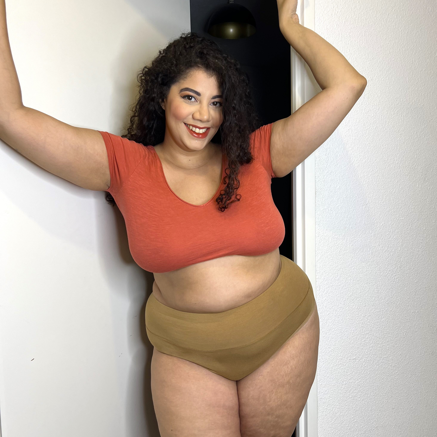 Bio-Baumwolle Cheeky High Leg Slips- Caramel