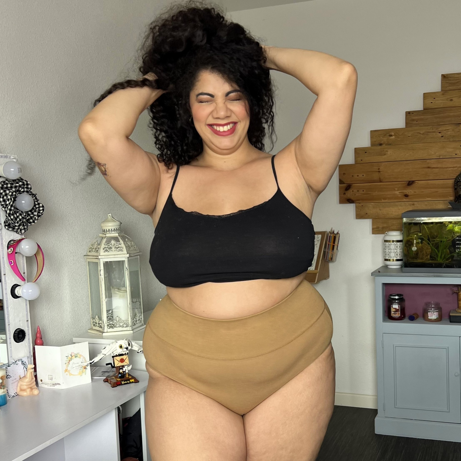 Pełne majtki z bawełny organicznej - karmel