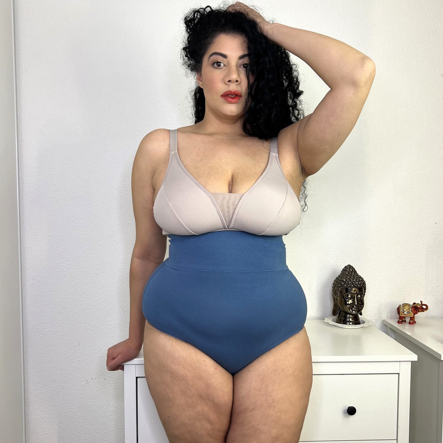 Bio-Baumwolle Super hochtailliert Slips - Denim