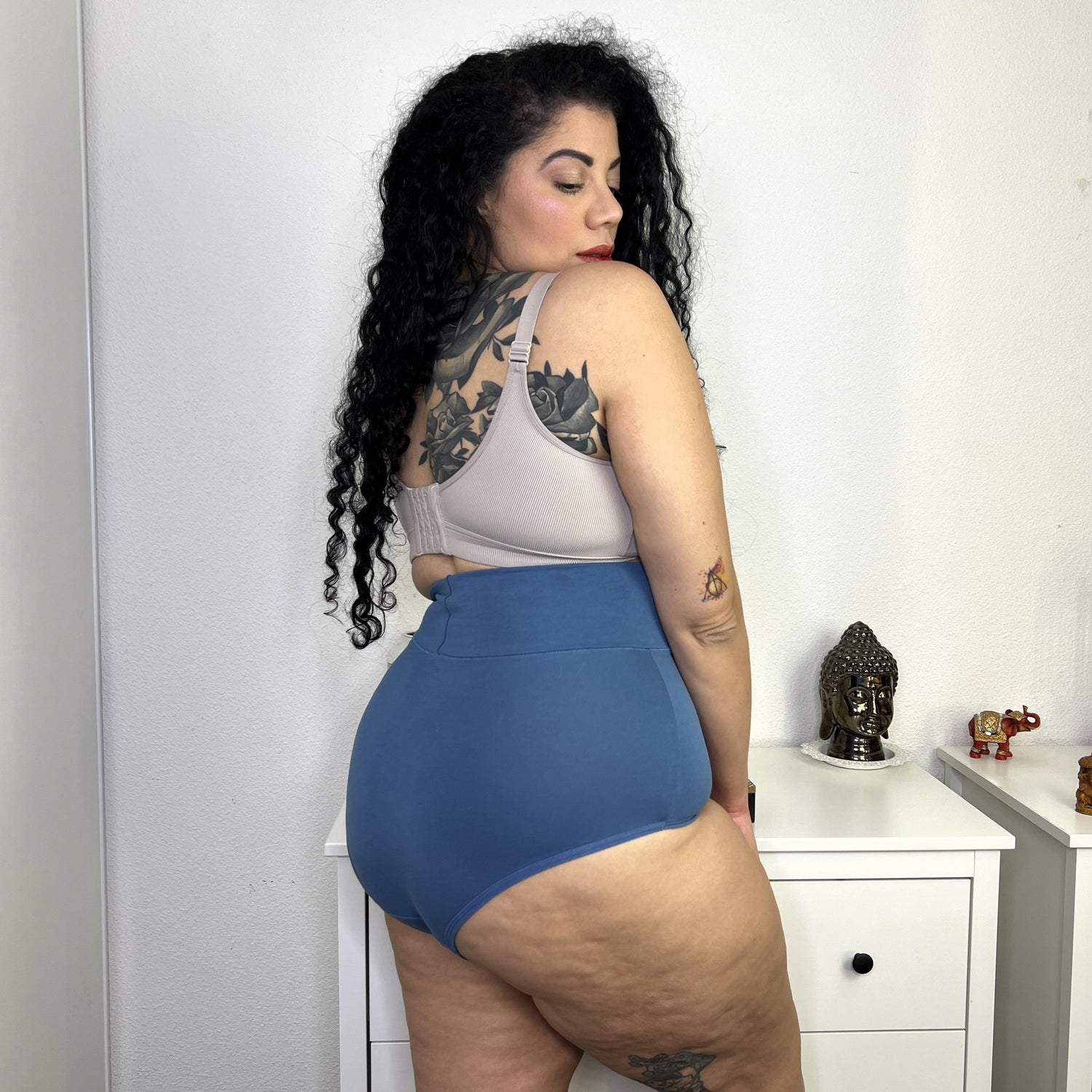 Bio-Baumwolle Super hochtailliert Slips - Denim