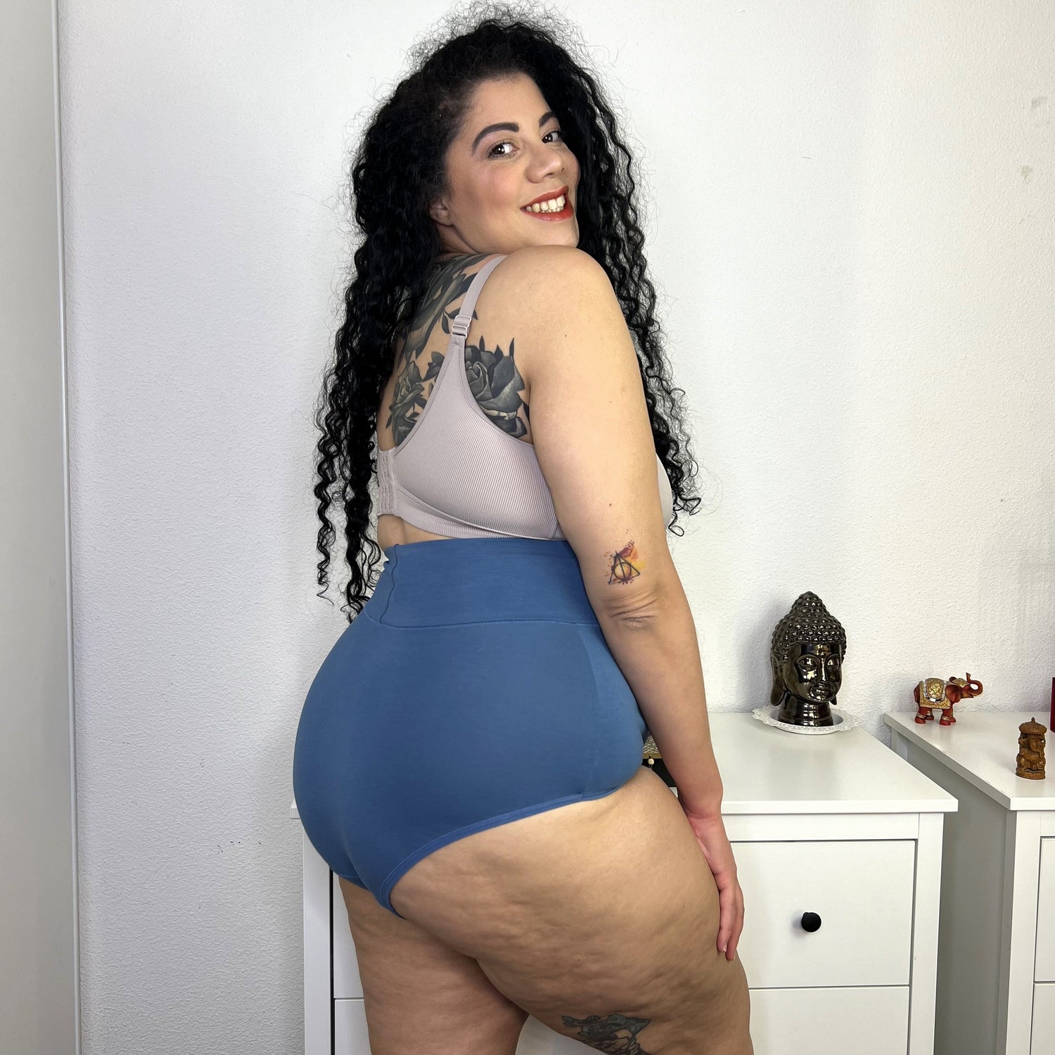 Bio-Baumwolle Super hochtailliert Slips - Denim