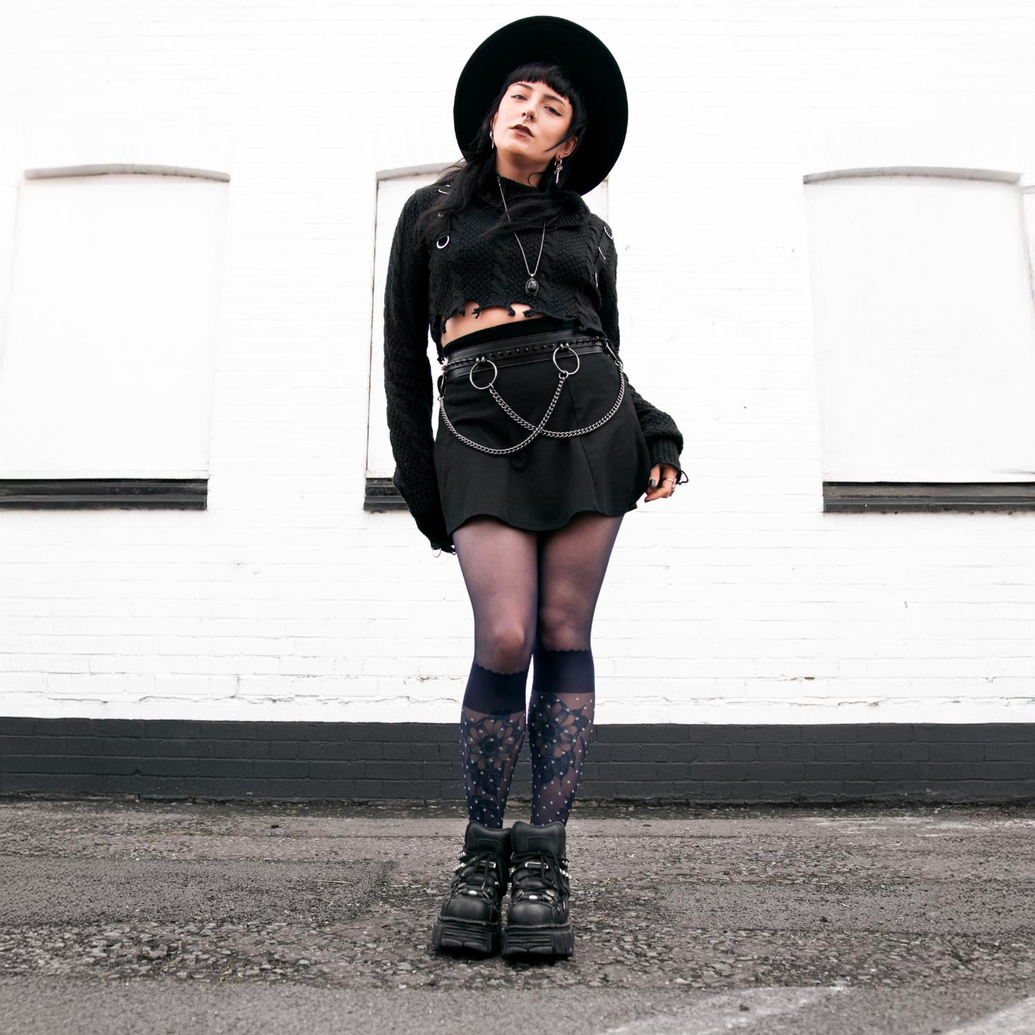 Seoul Chic Strumpfhose in Overknee-Optik - MarineBlau