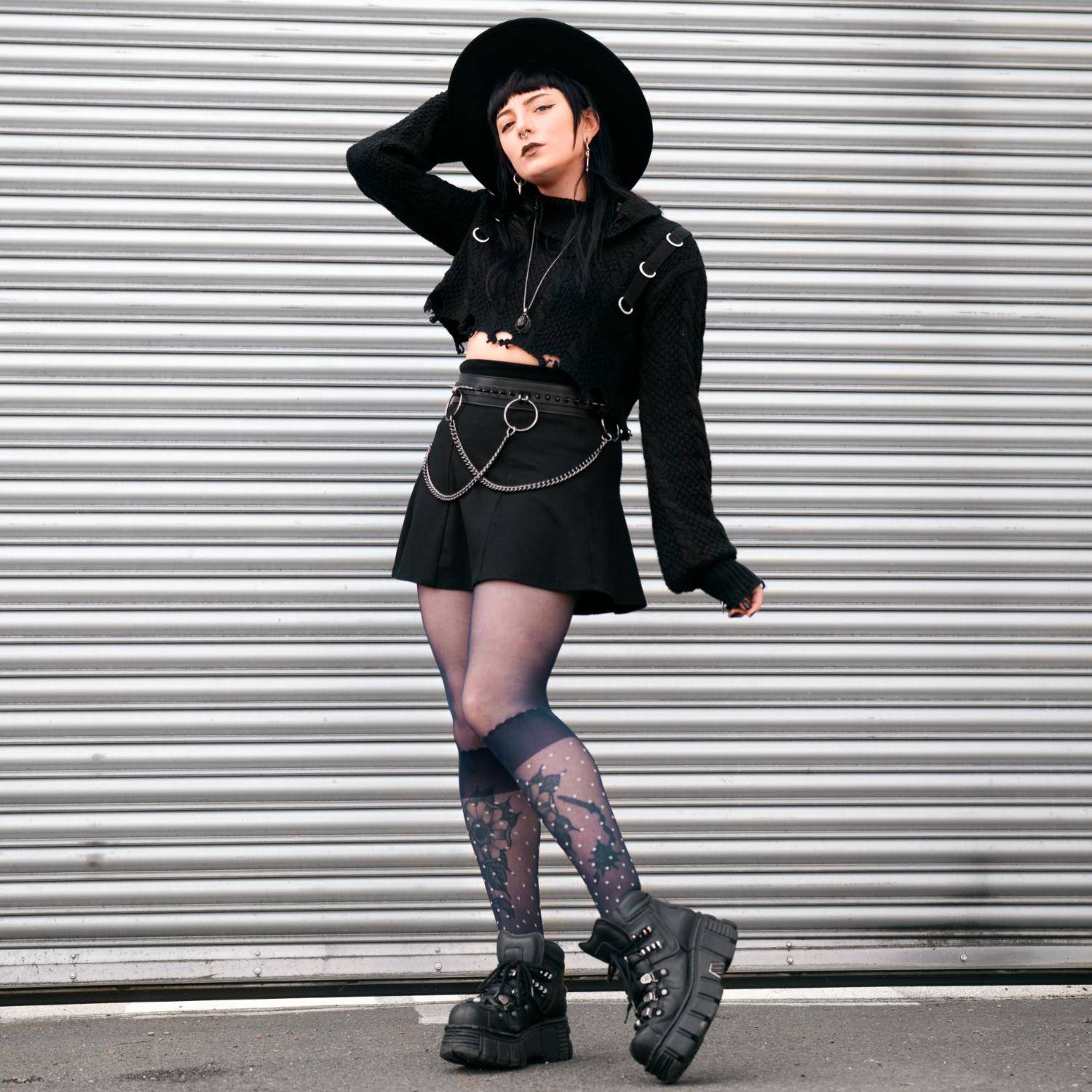 Seoul Chic Strumpfhose in Overknee-Optik - MarineBlau