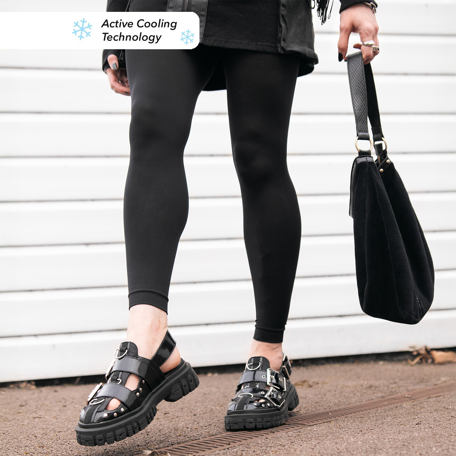 Stay Cool Fußlose Strumpfhosen - Schwarz