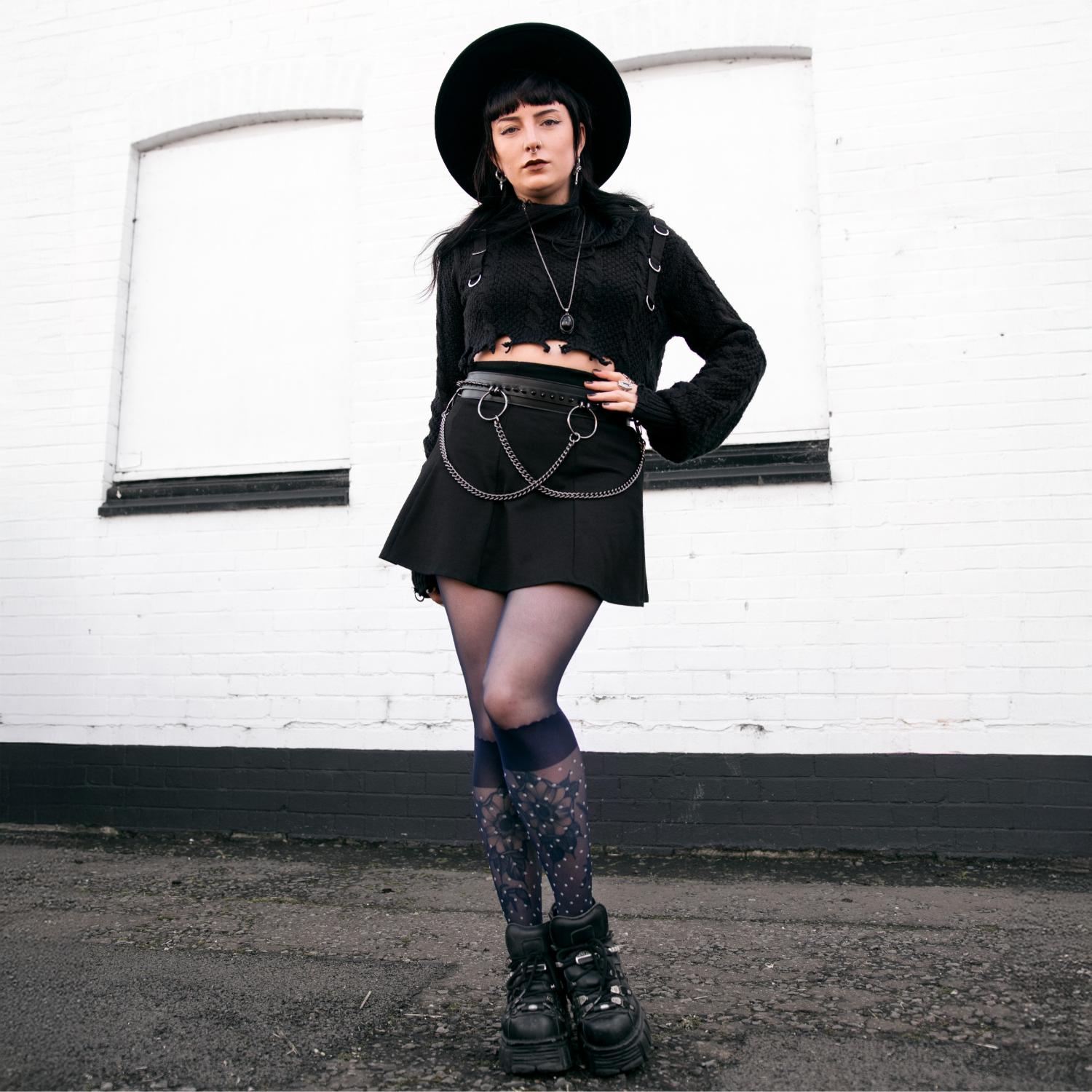 Seoul Chic Strumpfhose in Overknee-Optik - MarineBlau