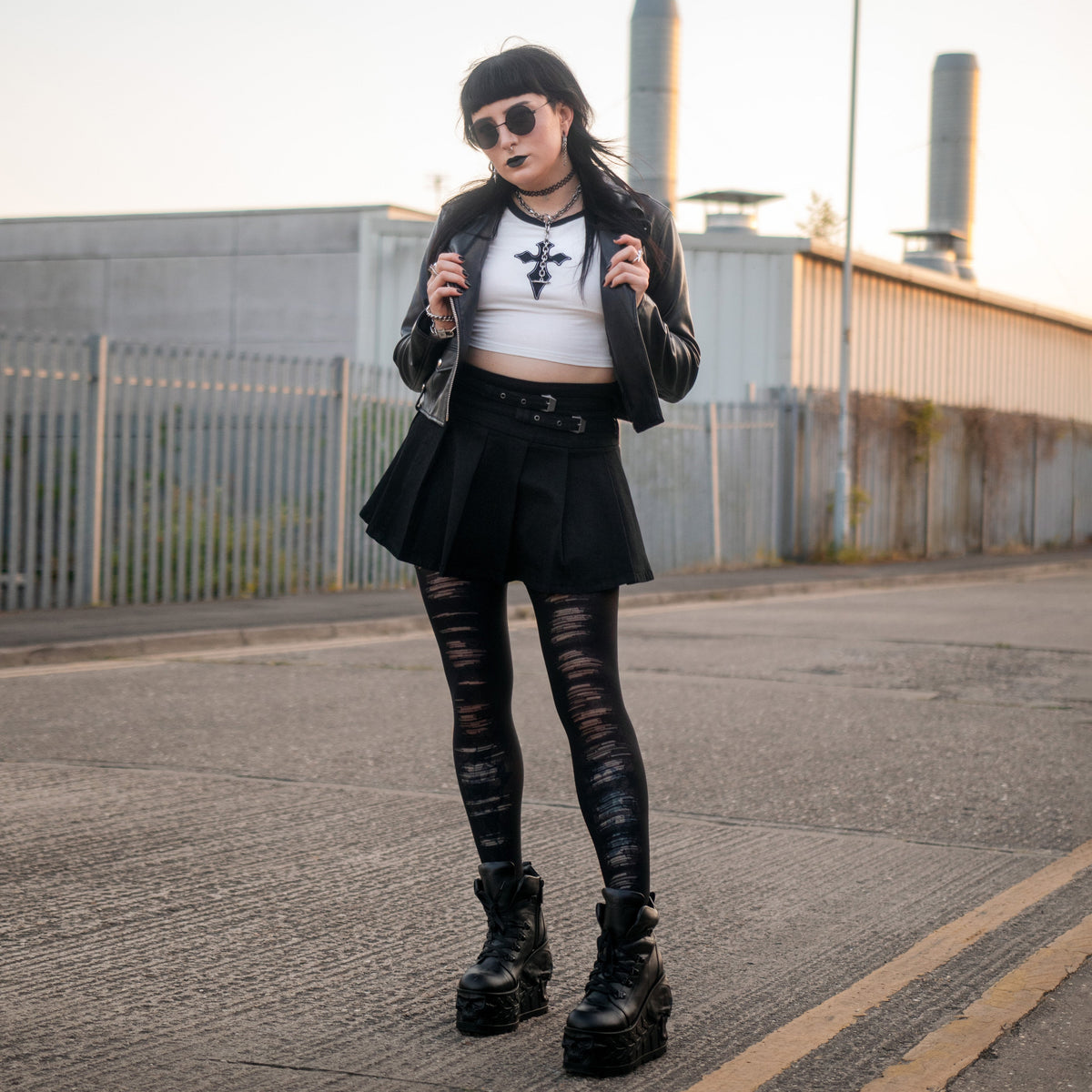 Mixed Denier Strumpfhose - Torn - Schwarz