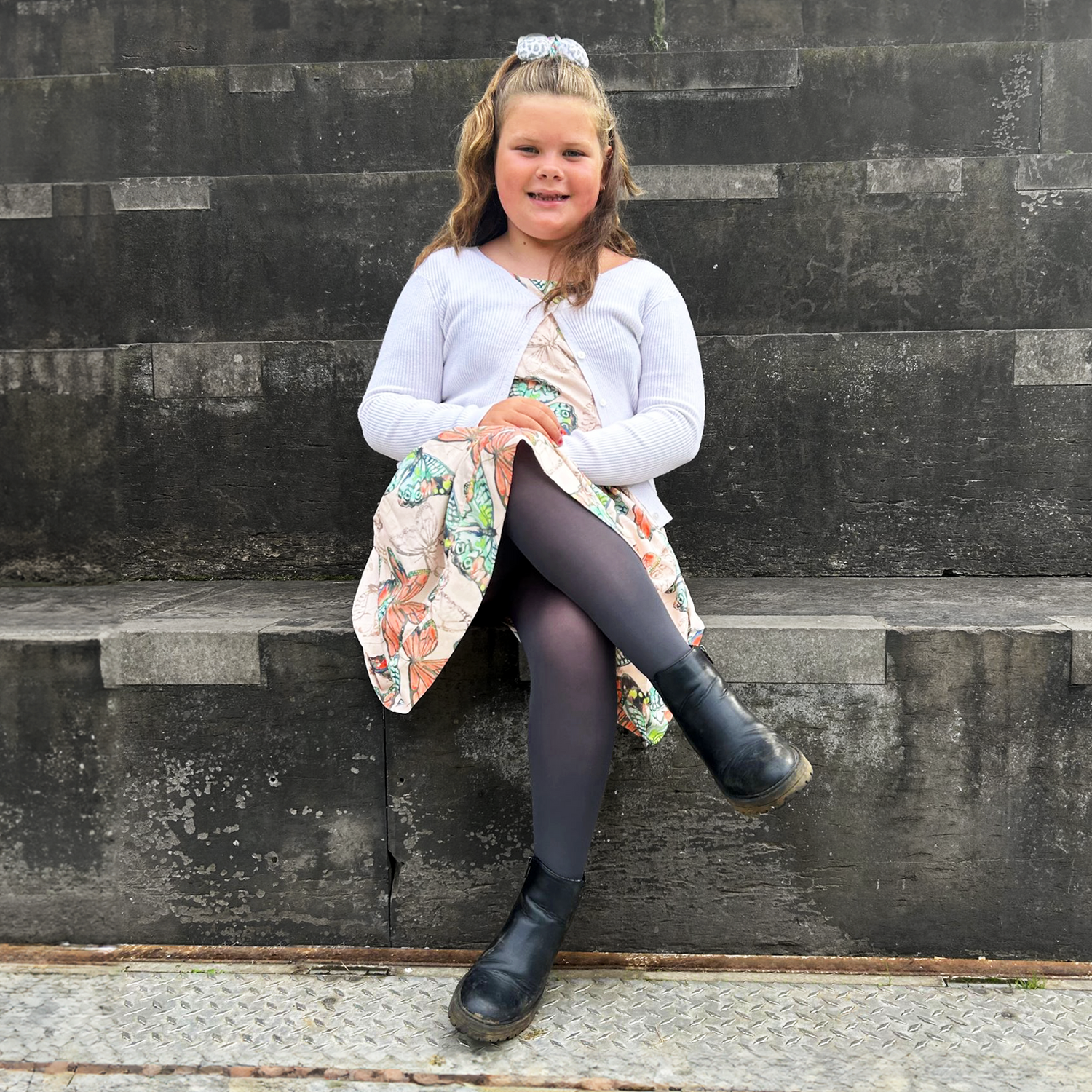 Barnstrumpbyxor - skiffergrå