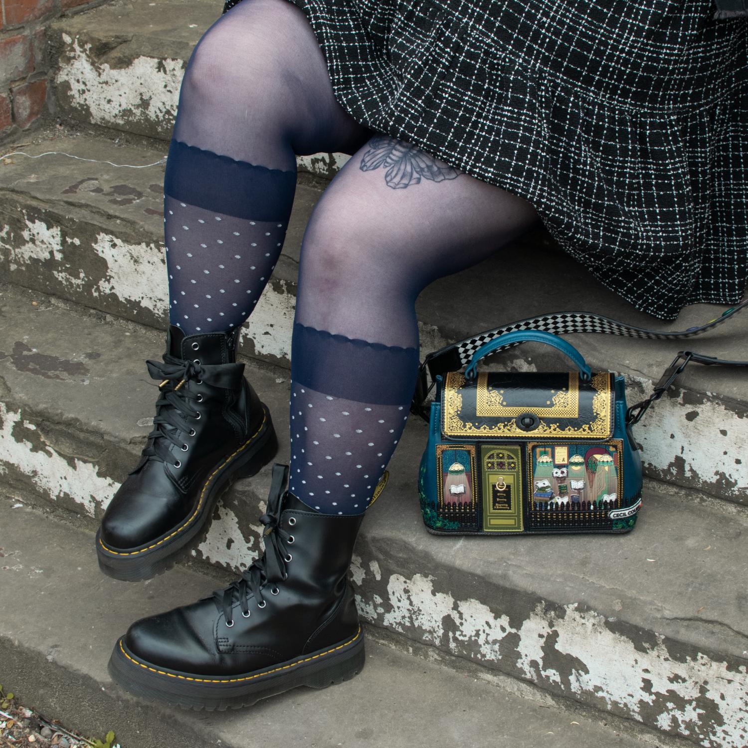 Seoul Chic Strumpfhose in Overknee-Optik - MarineBlau