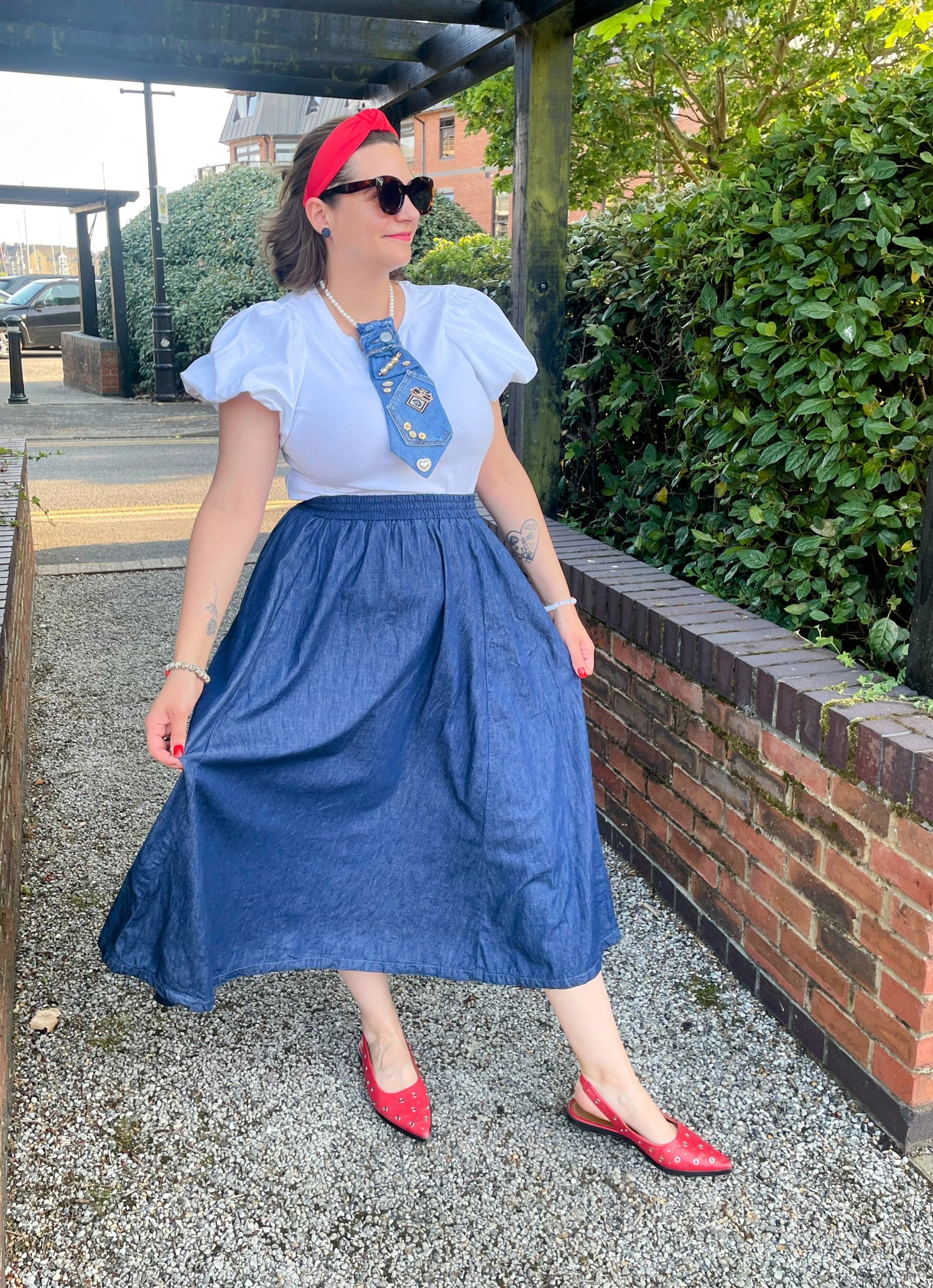 Maxirock aus Chambray – Denim