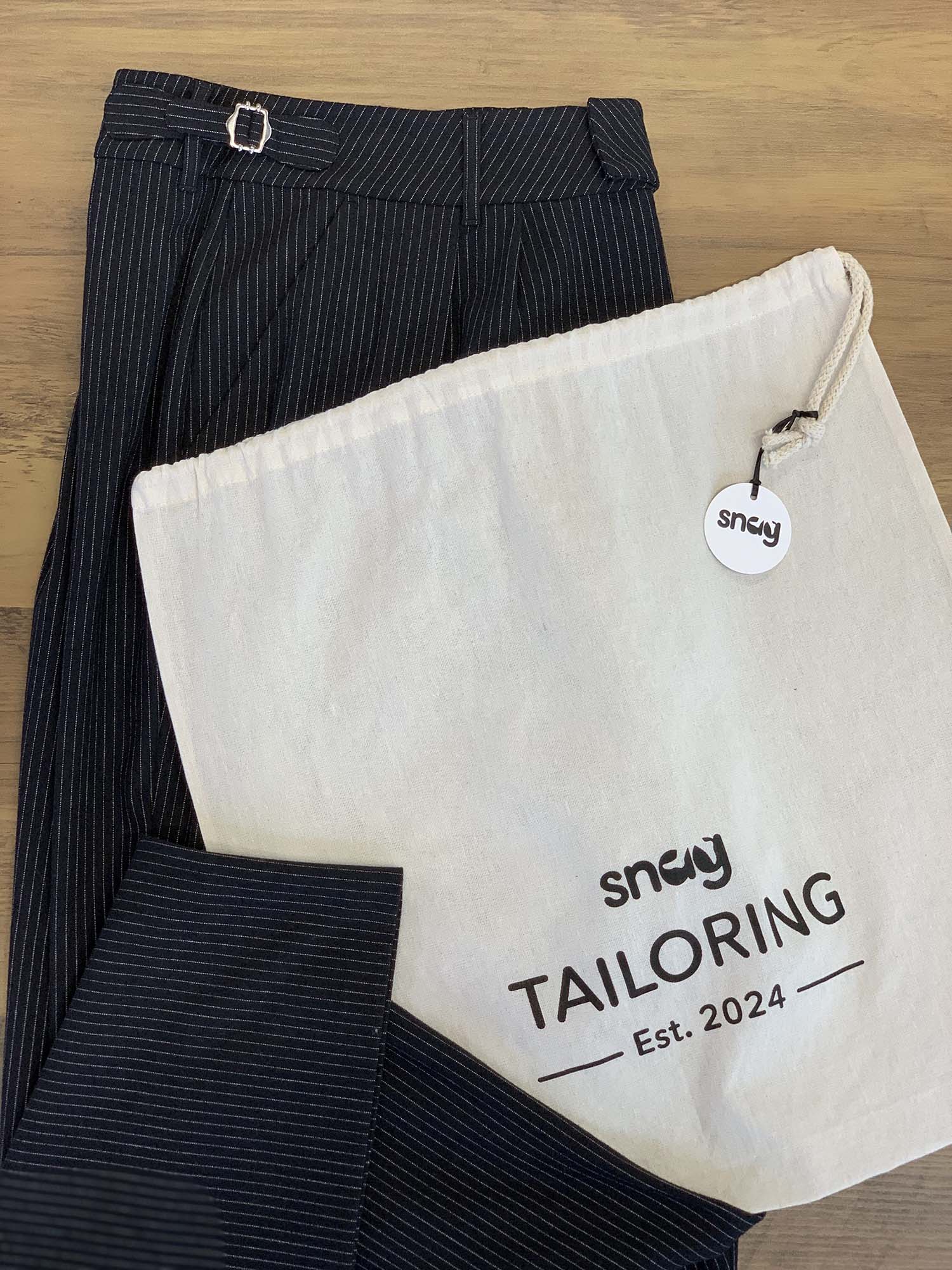 Skräddarsydda byxor med breda ben - Svart