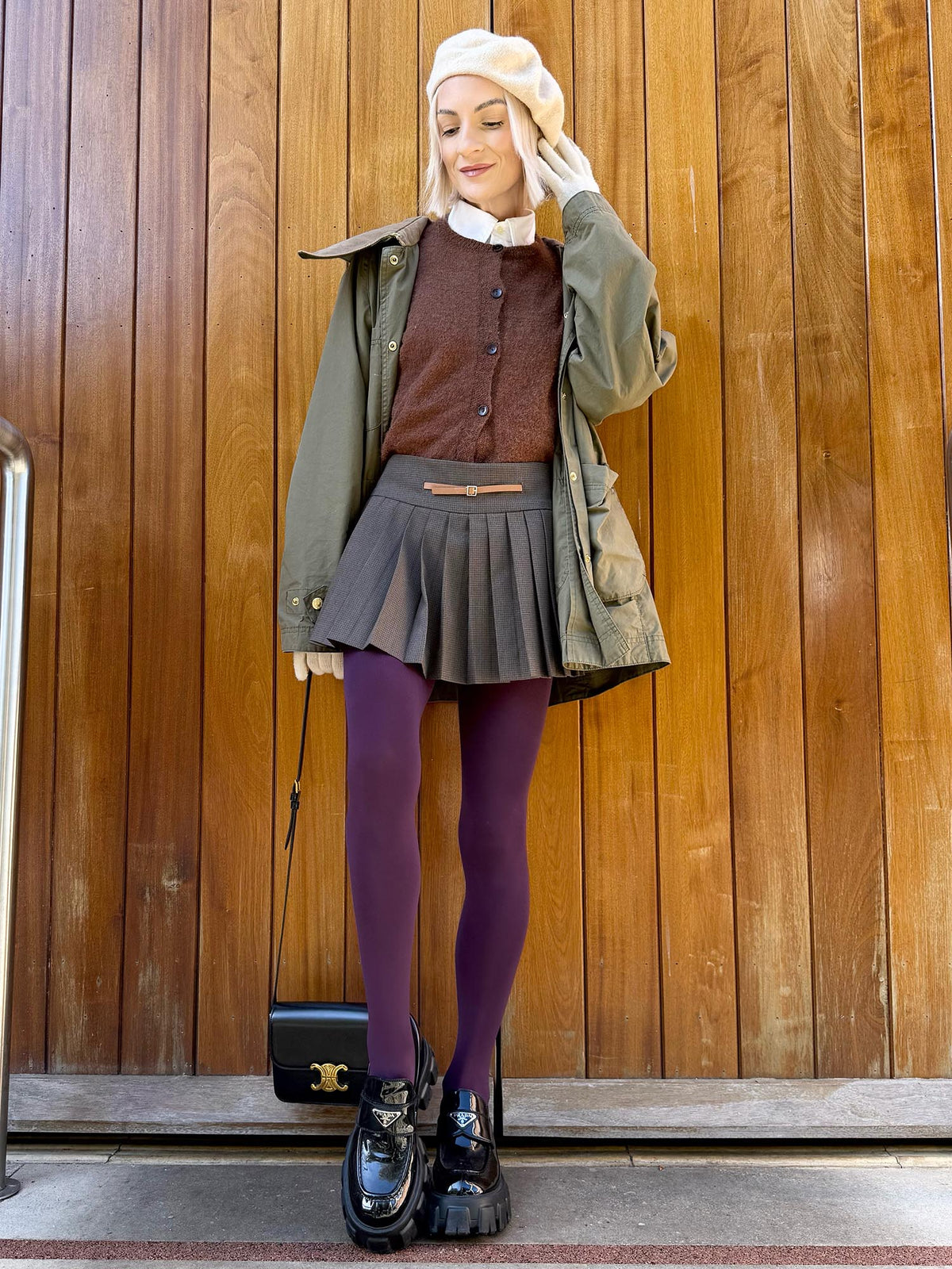 120 Denier Tights - Plommon