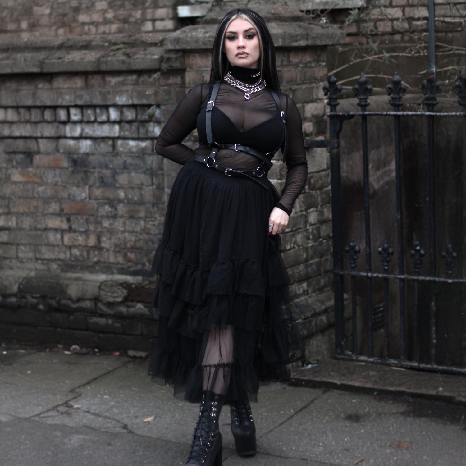 Mesh-Maxirock - Schwarz