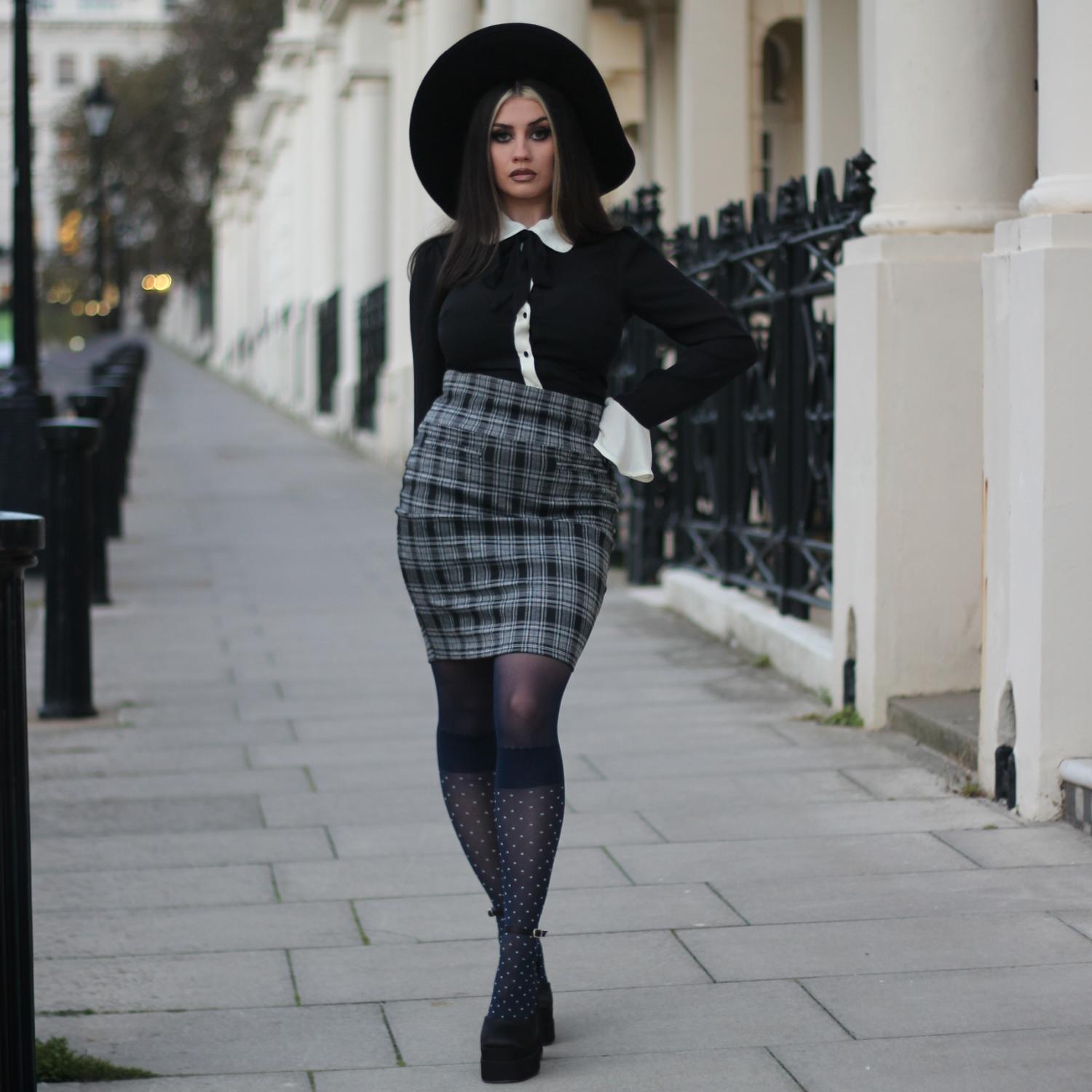 Seoul Chic Strumpfhose in Overknee-Optik - MarineBlau