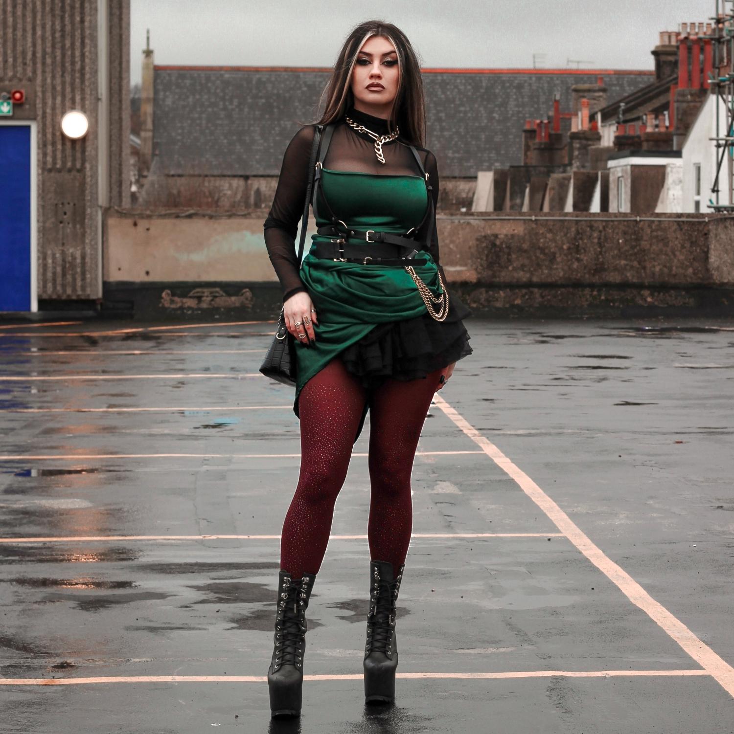 Blickdichte Strumpfhose - Gold Glitter