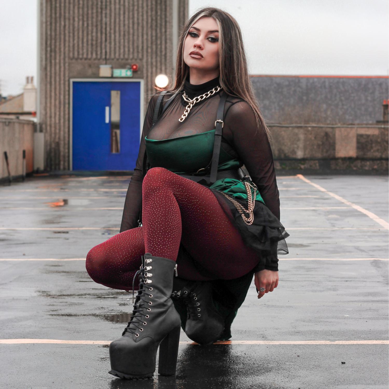 Blickdichte Strumpfhose - Gold Glitter