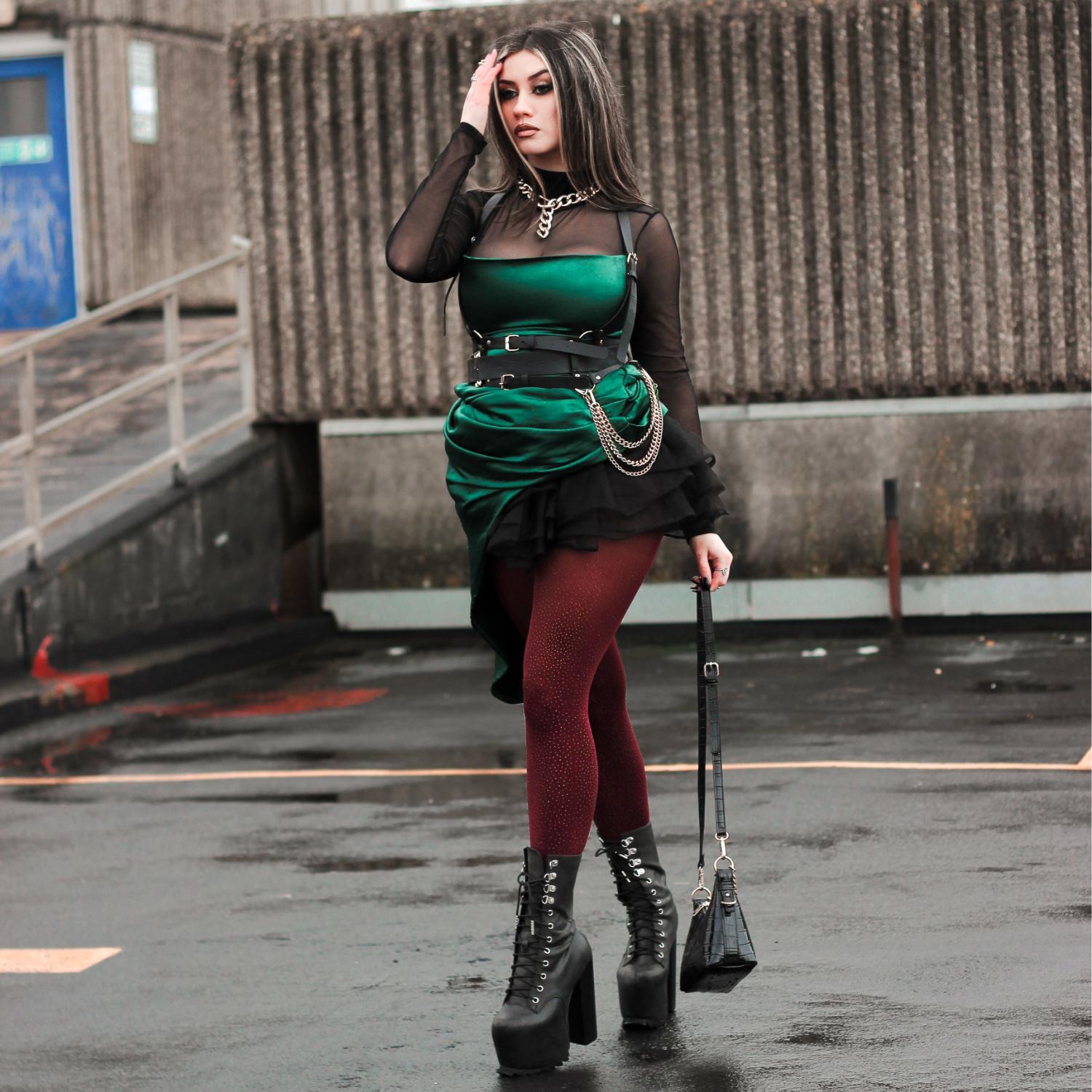 Blickdichte Strumpfhose - Gold Glitter