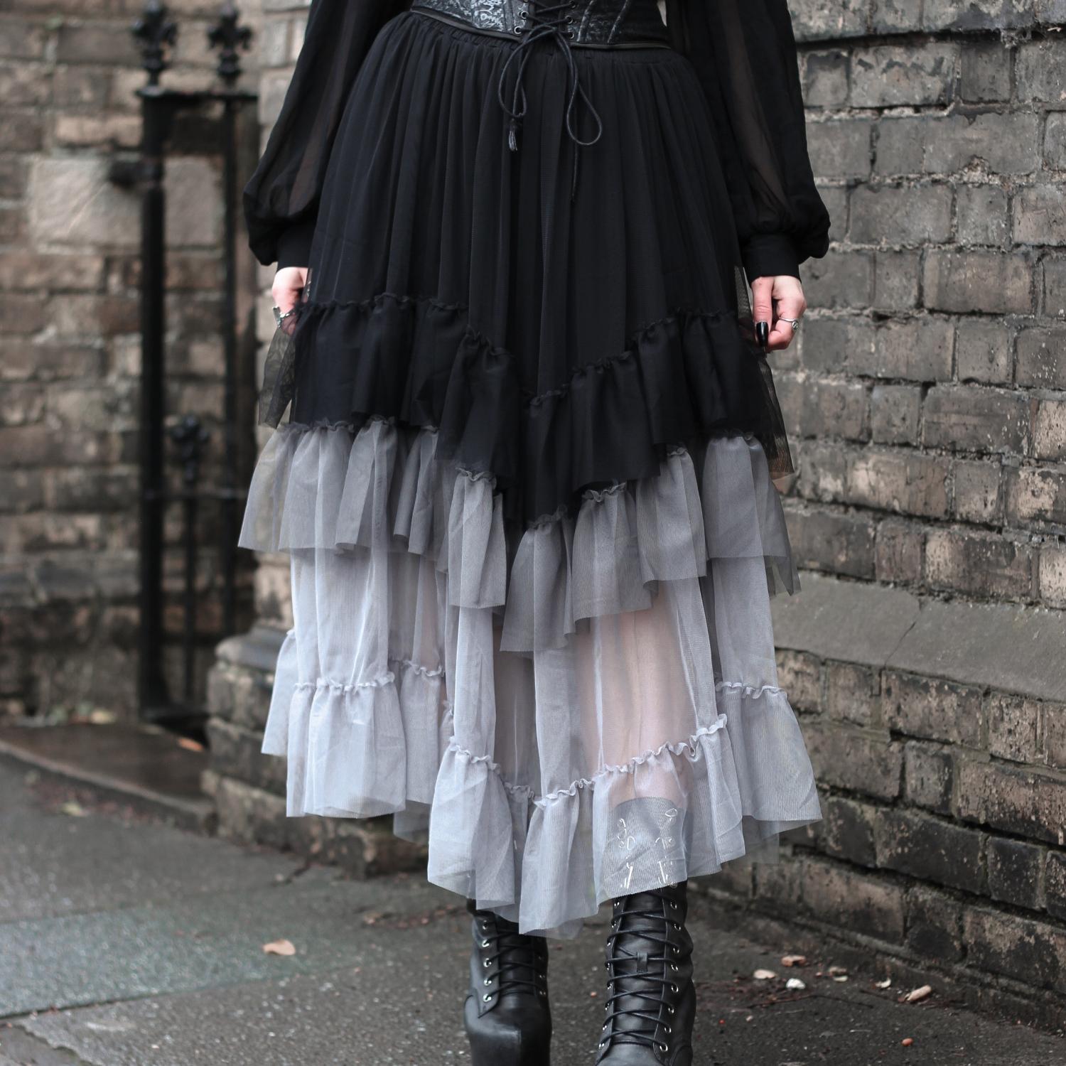 Mesh-Maxirock – Black Ombre