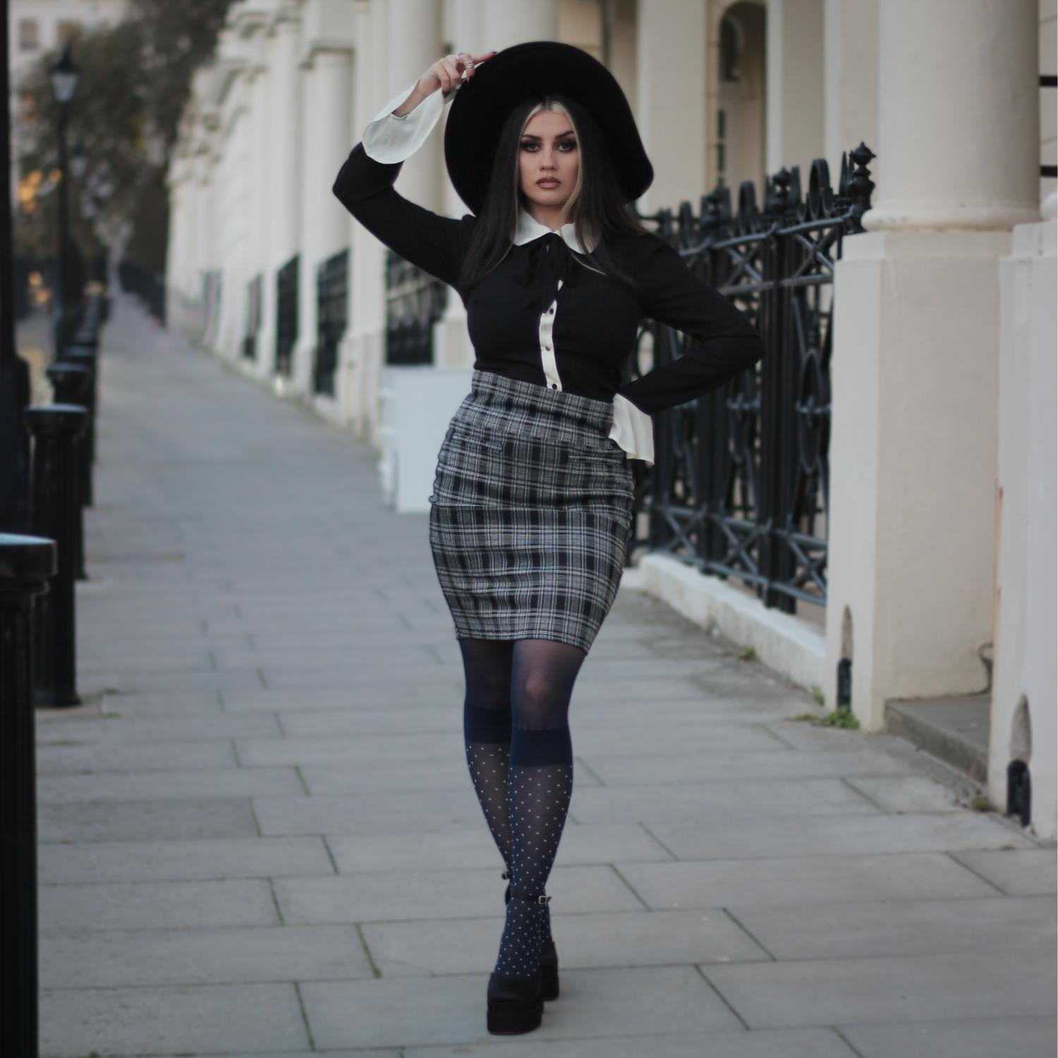 Seoul Chic Strumpfhose in Overknee-Optik - MarineBlau