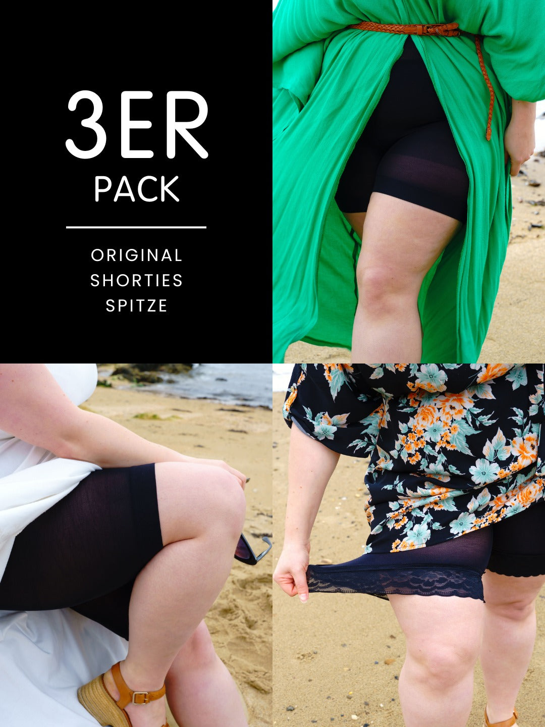 3er-Pack Classic Black Bundle – Stay Cool Chub Rub Shorts