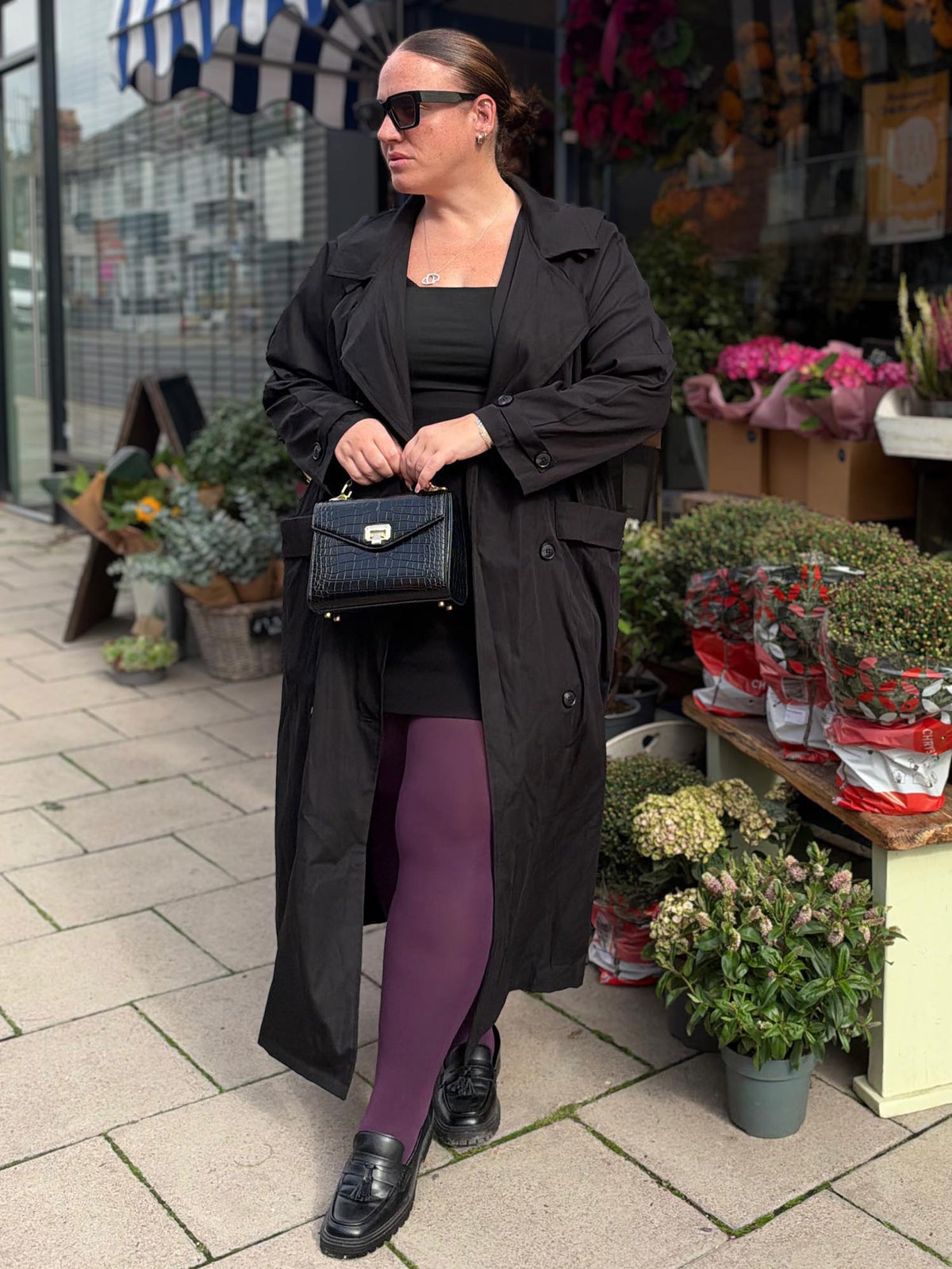 120 Denier Tights - Plommon