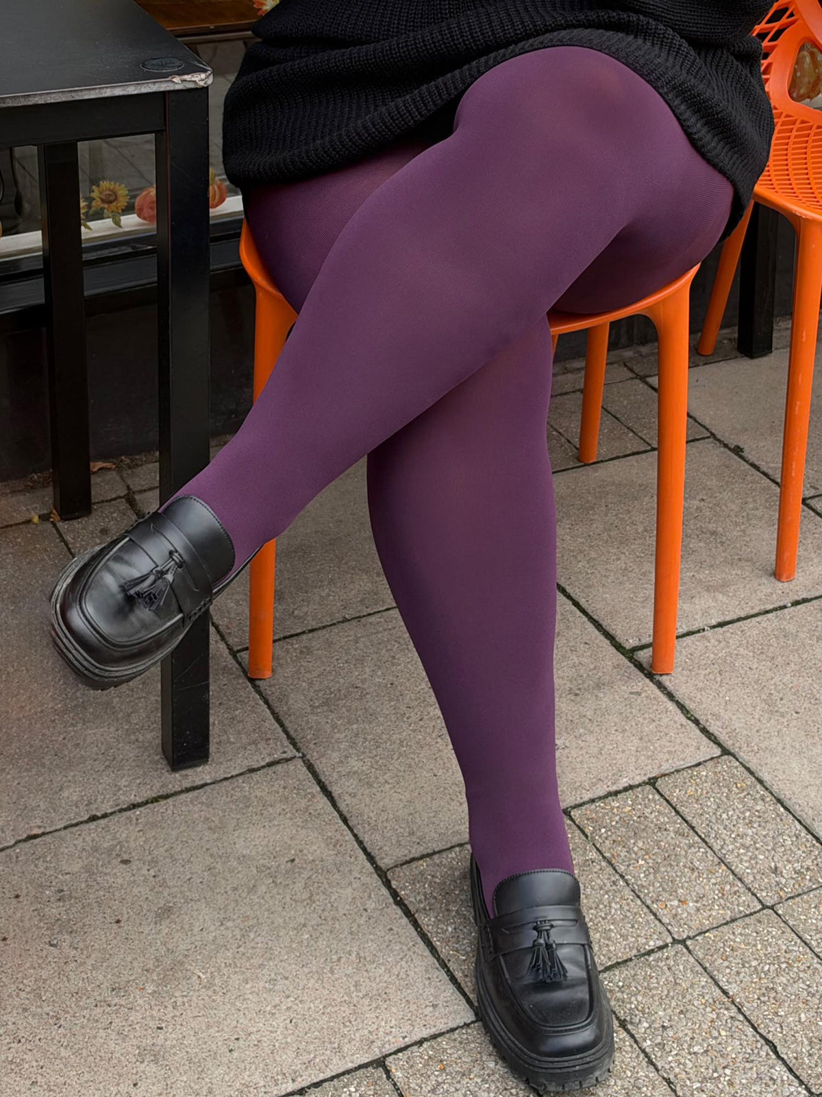 120 Denier Tights - Plommon