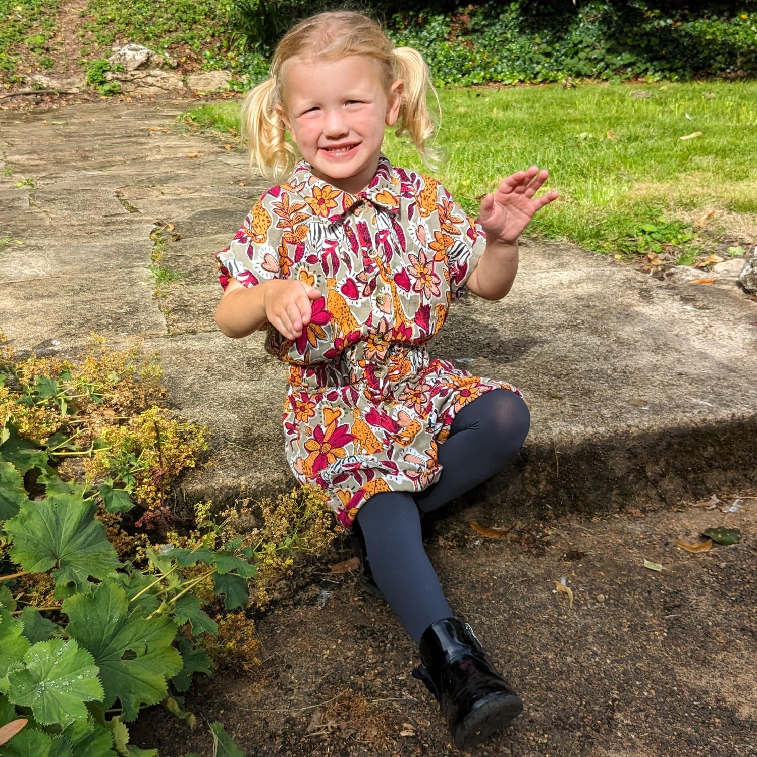 Barnstrumpbyxor - skiffergrå