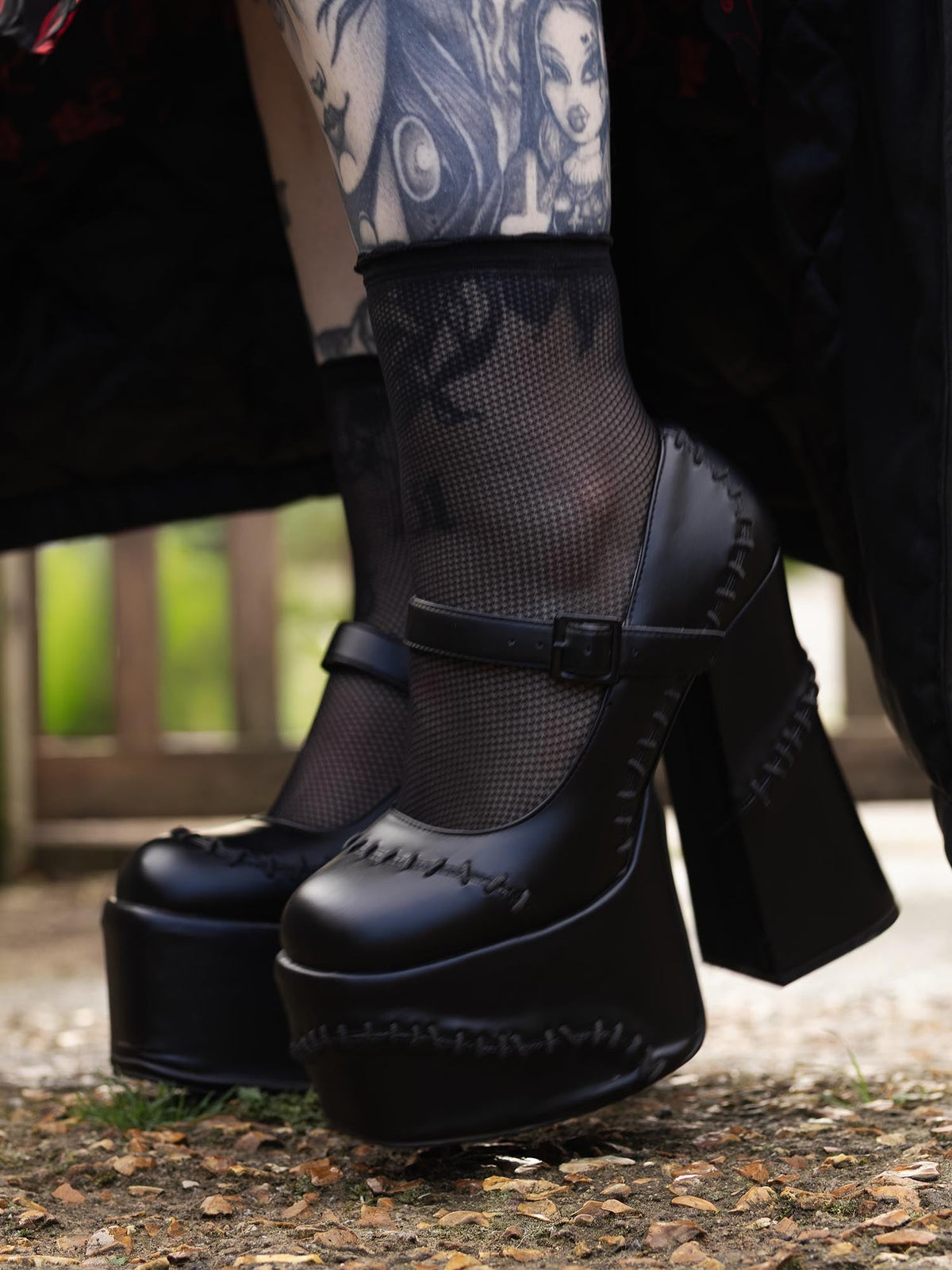 Netz-Knöchelsocken - Schwarz
