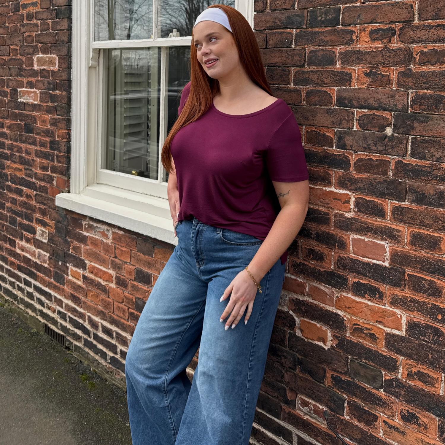 Bambus Lounge-T-Shirt - Cherry