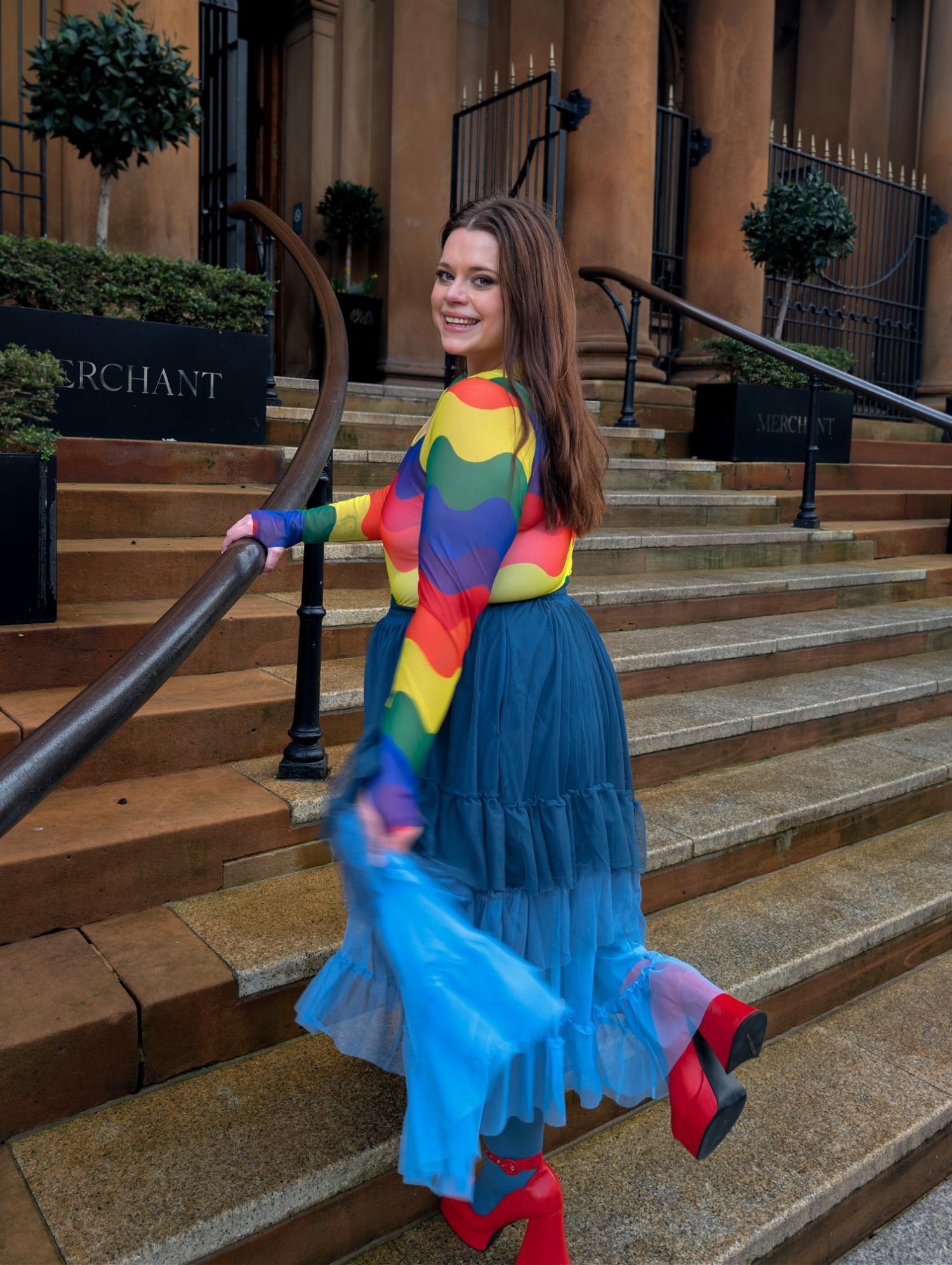 Mesh-Maxirock - Blue Ombre