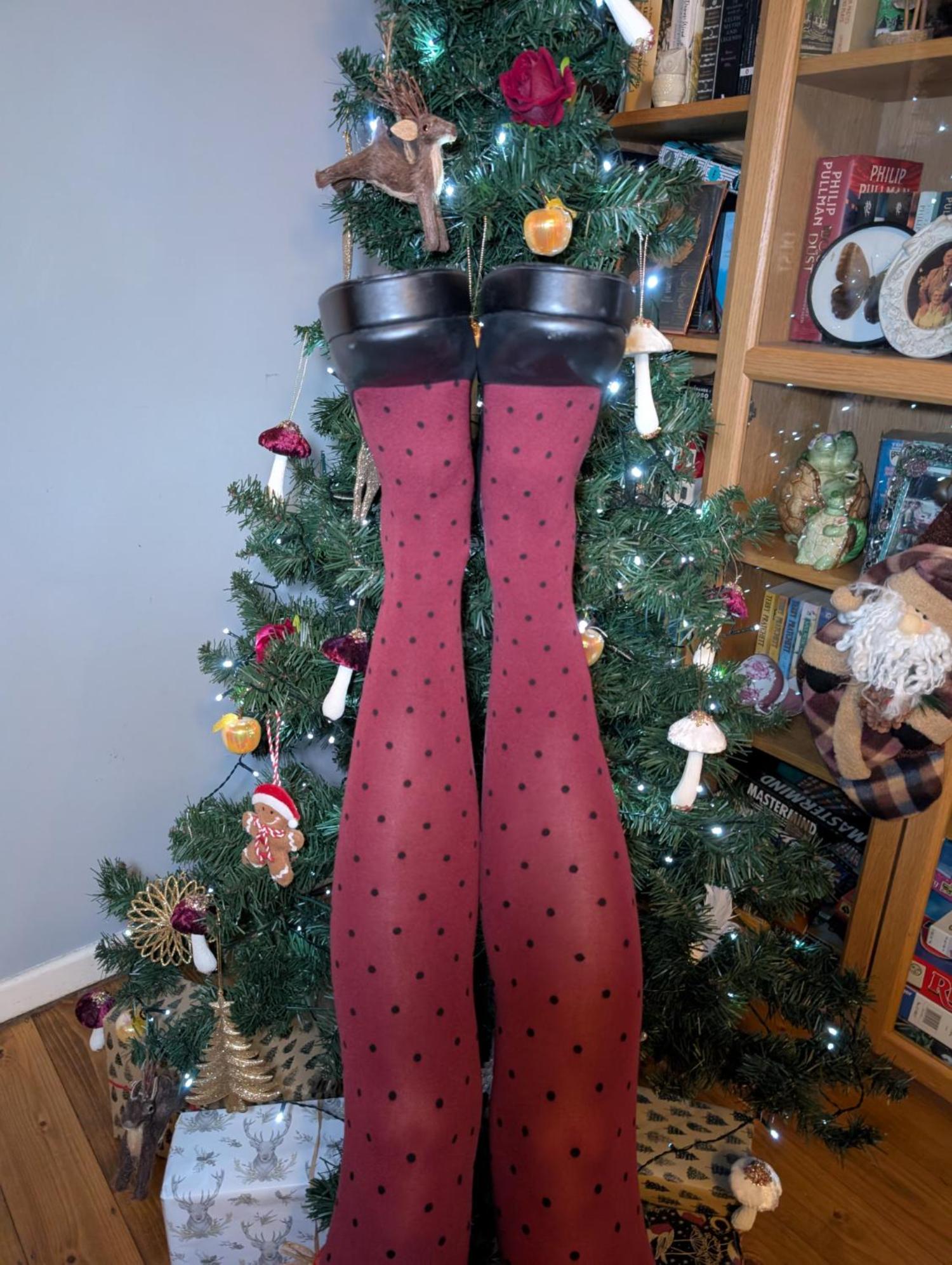 Weihnachts-Strumpfhose - Cherry Dot