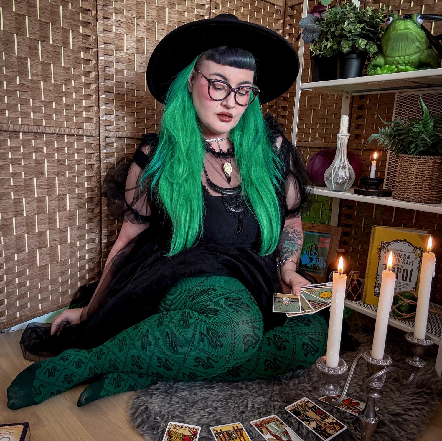 80 Denier Strumpfhosen - Corra Snakes - Foliage Green