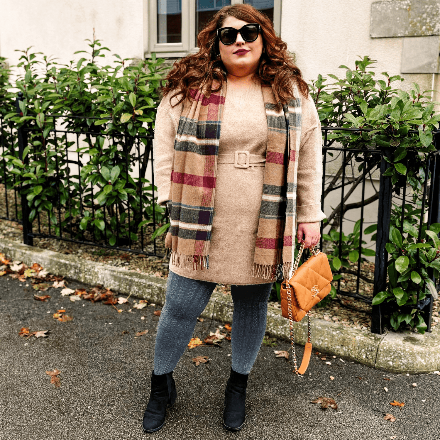 Grannies Zopfstrick Wollstrumpfhosen - Schiefergrau (V2)