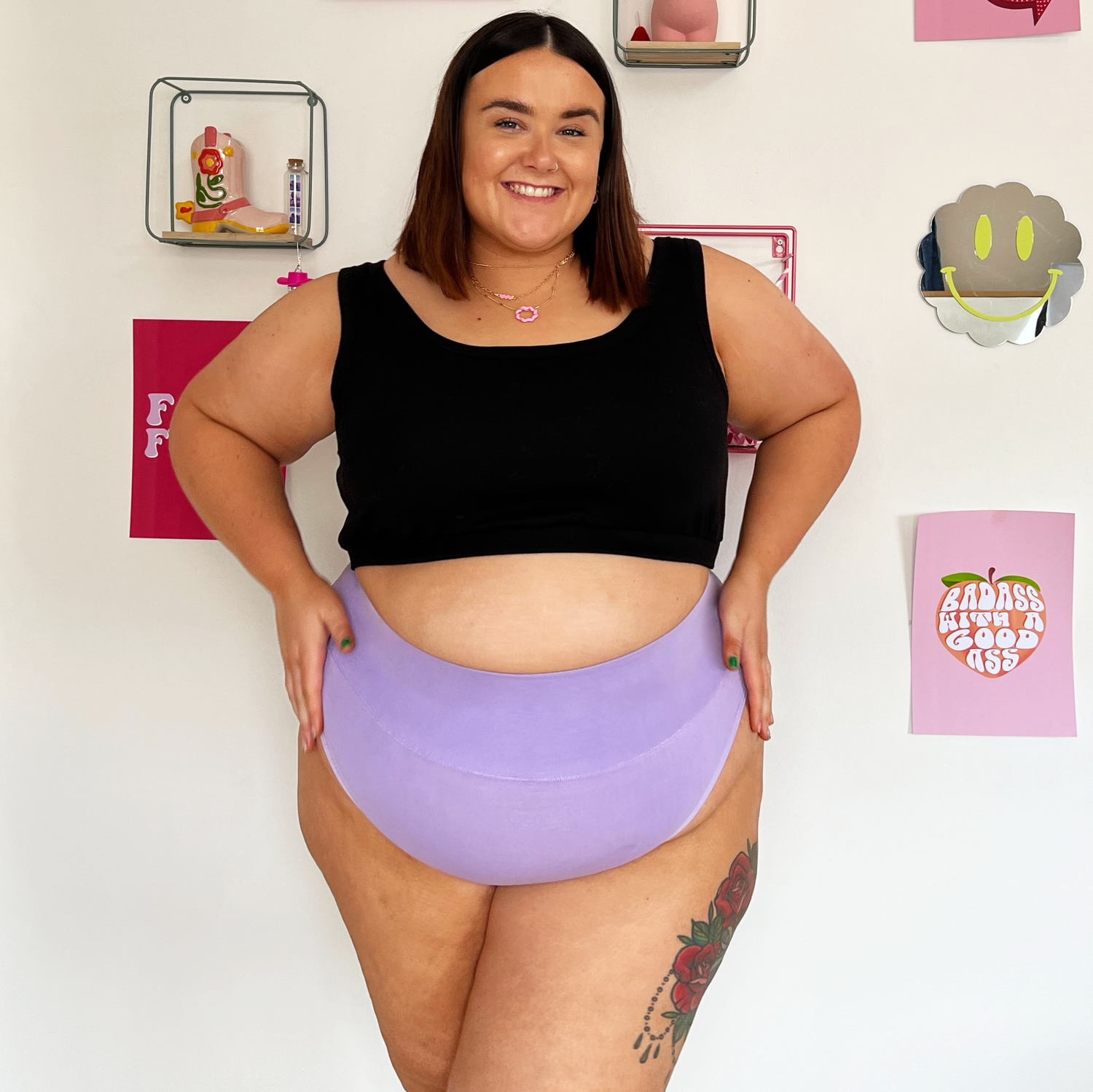 Bio-Baumwolle Super High Leg Slips - Cassis de Violet