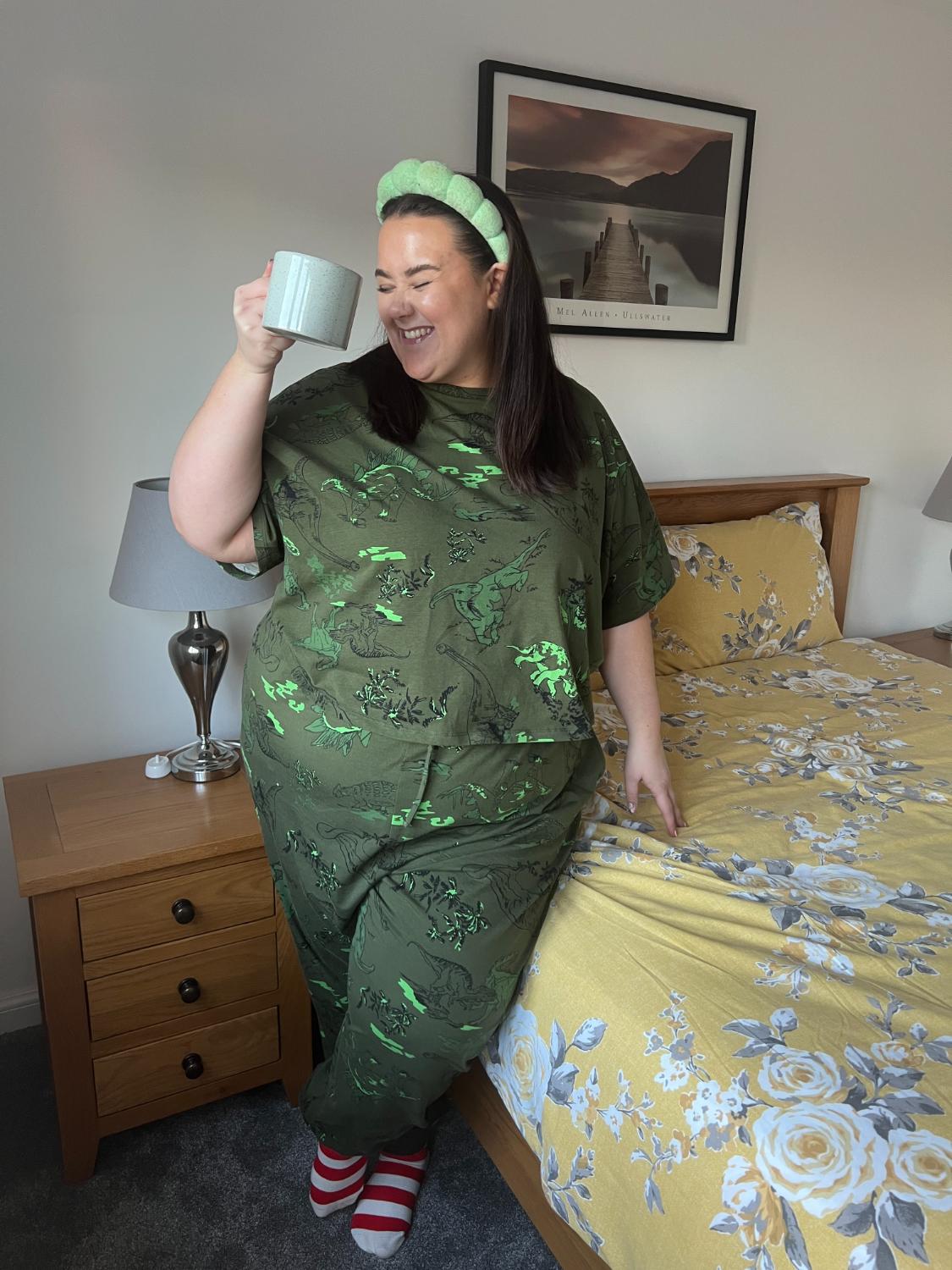 Bio-Baumwoll-Pyjama-T-Shirt – Boxy-Fit - Dino