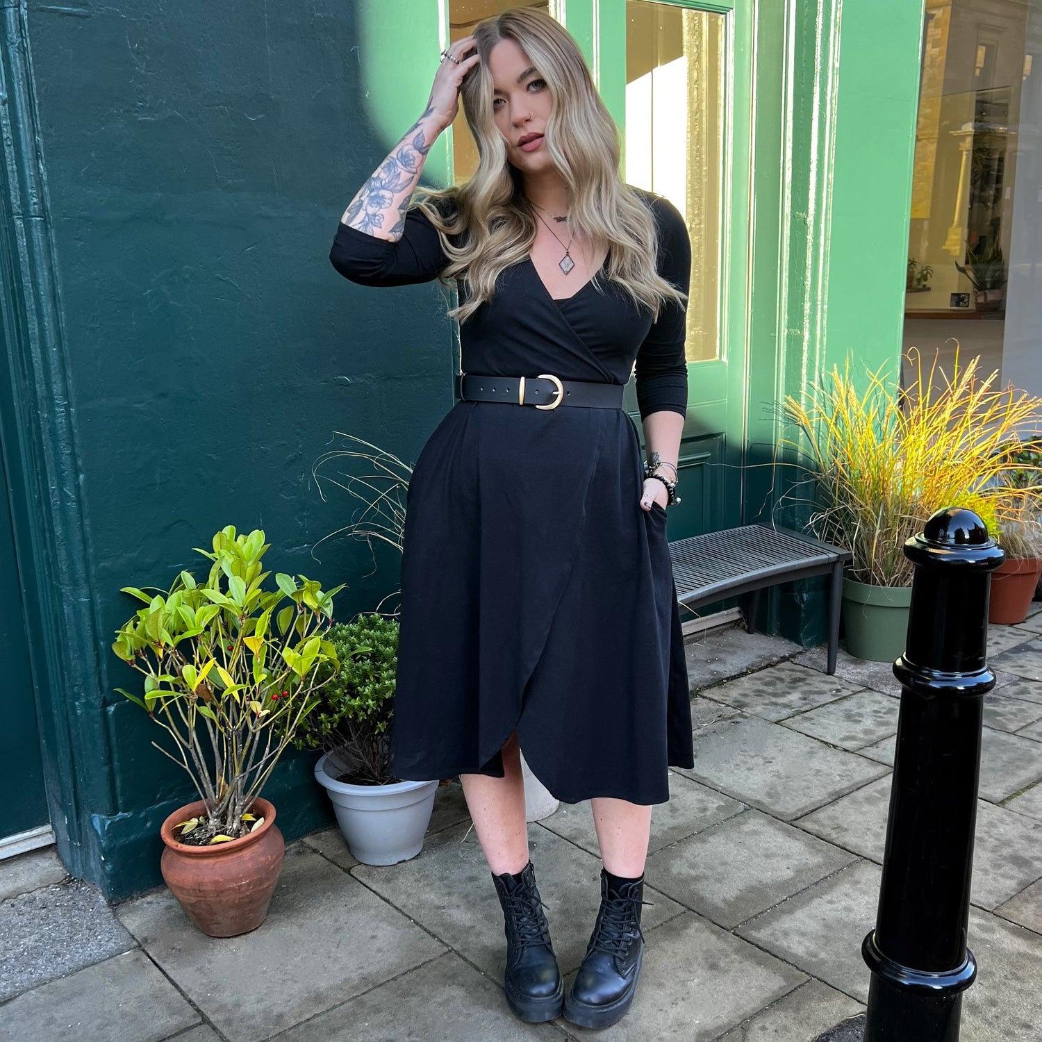 Veganskt läder midjebälte - guld