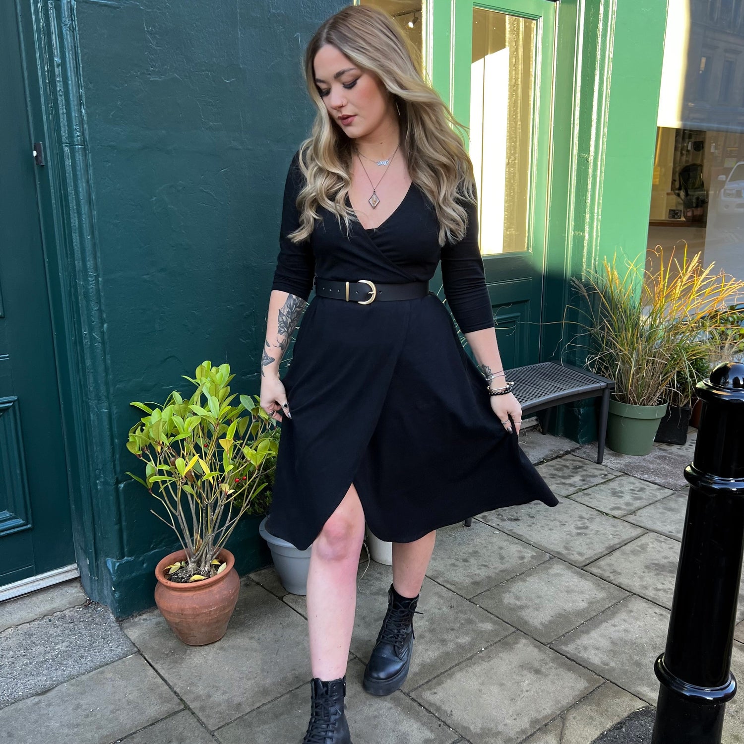 Veganskt läder midjebälte - guld