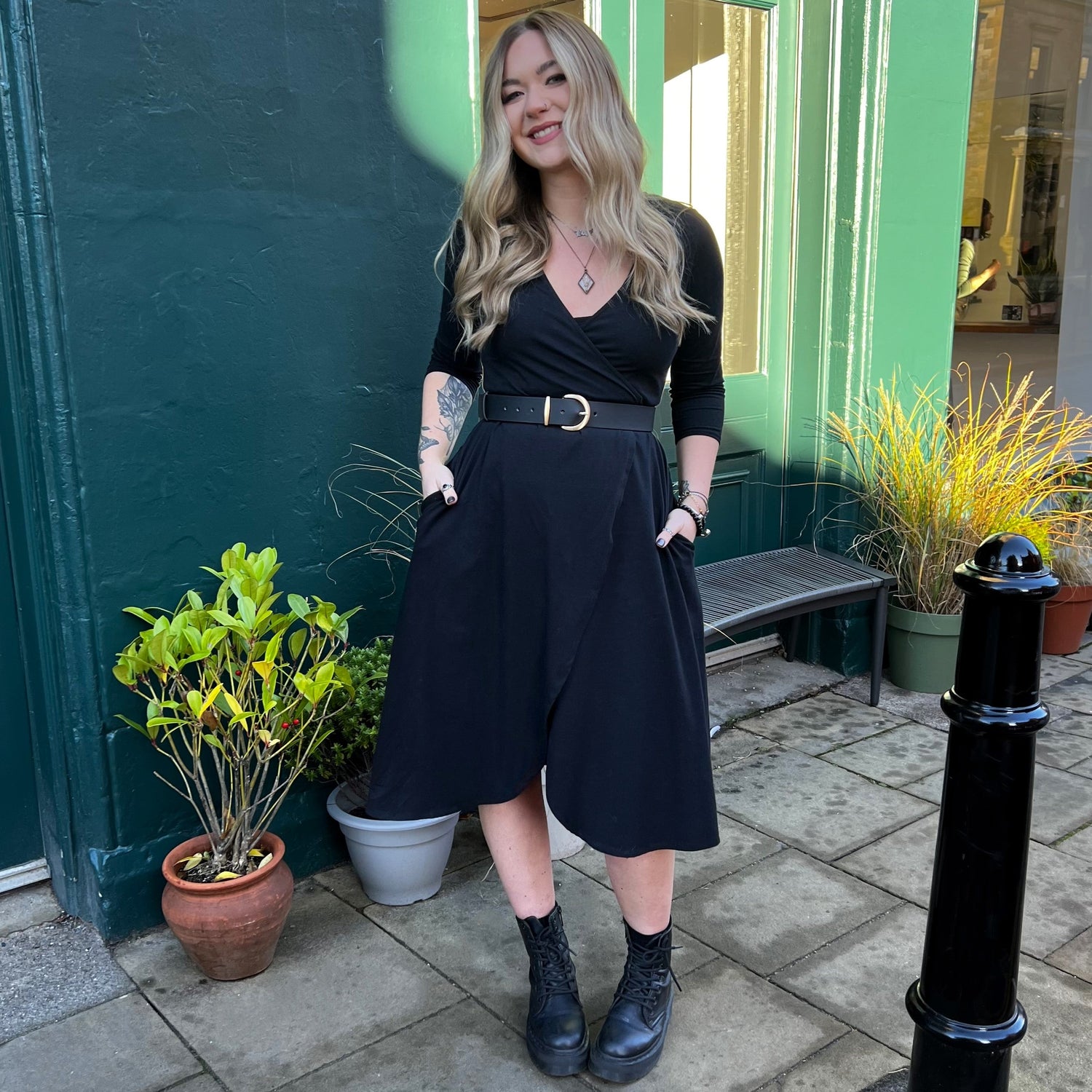 Veganskt läder midjebälte - guld